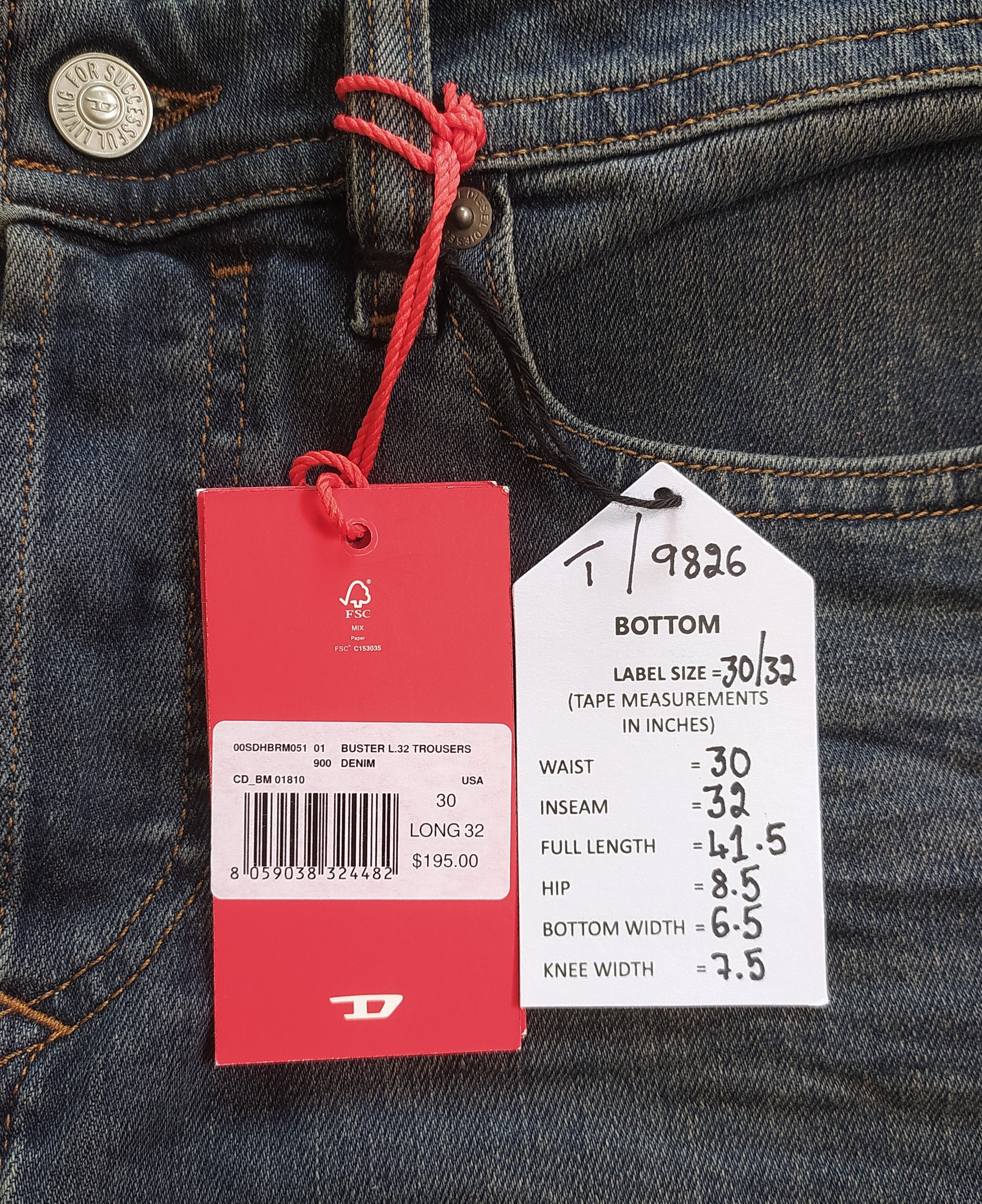 Diesel Diesel Bluster - RM051 Men's Jeans Free Shipping T/ 9826 Size US 30 / EU 46 - 11 Thumbnail
