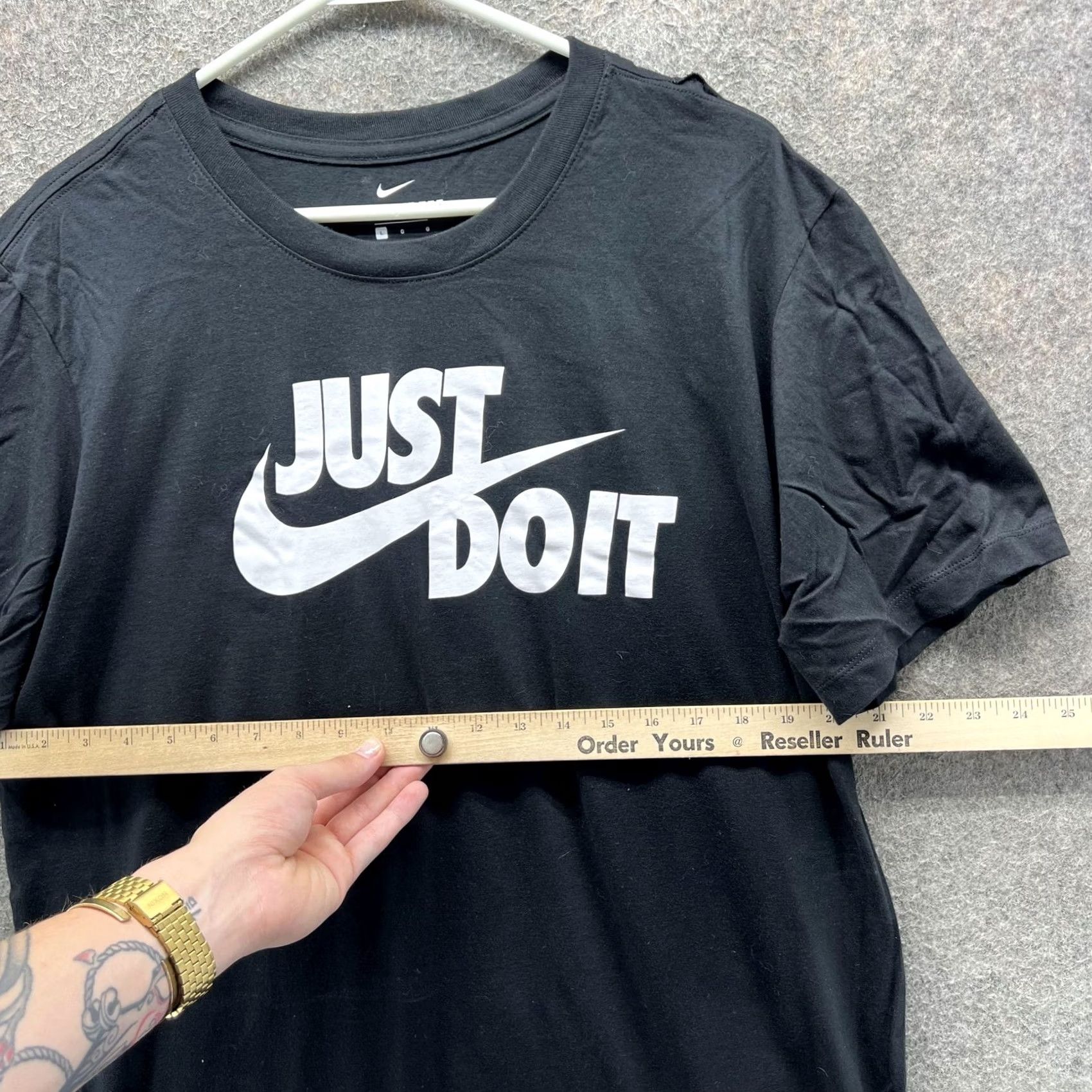 Nike Nike Shirt Mens L Black Just Do It Swoosh Logo Graphic Tee T-Shirt Athletic Size US L / EU 52-54 / 3 - 7 Thumbnail