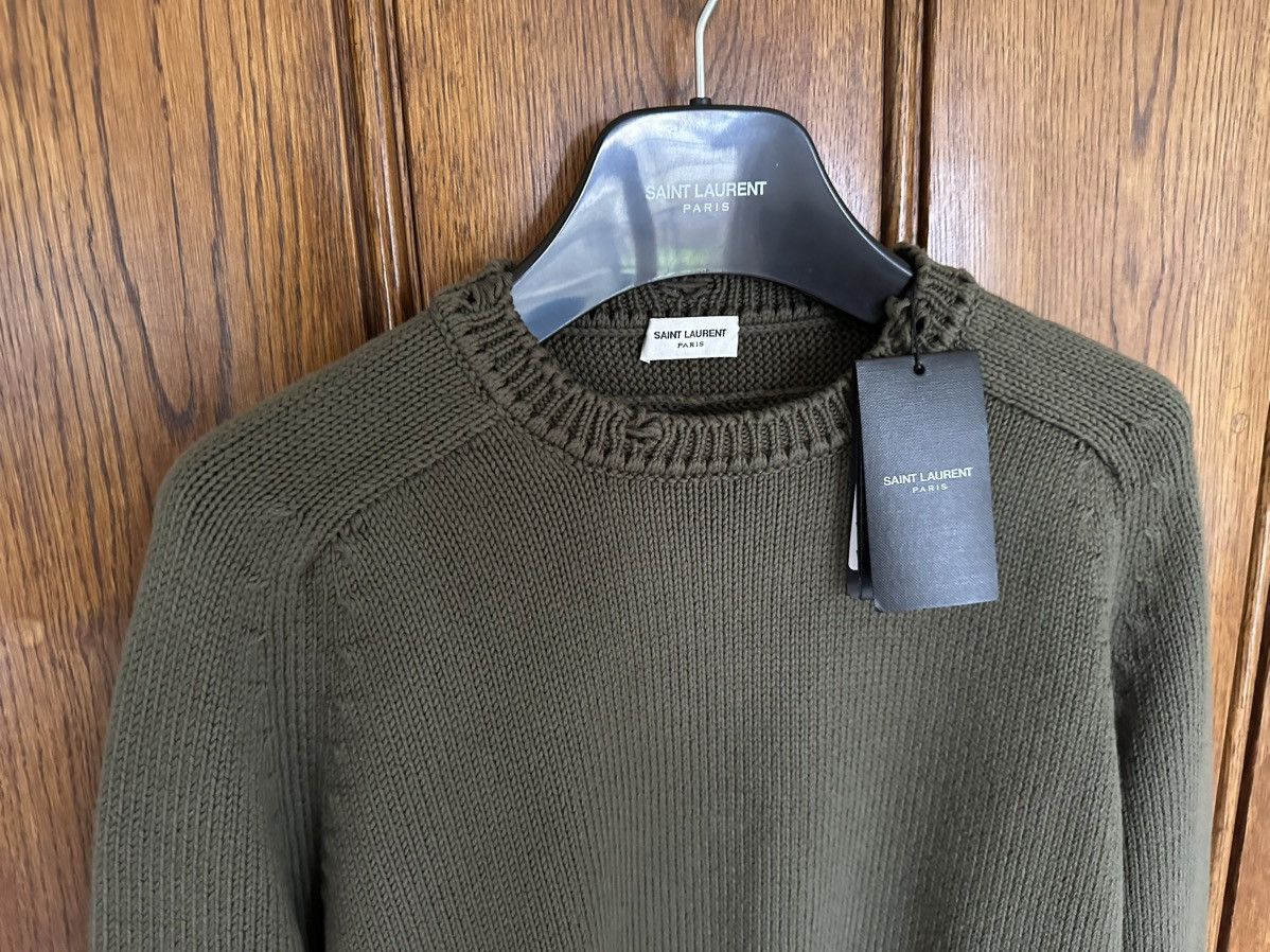 Saint Laurent Paris $990 FW21 Saint Laurent Green destroyed knit sweater L Size US L / EU 52-54 / 3 - 20 Thumbnail