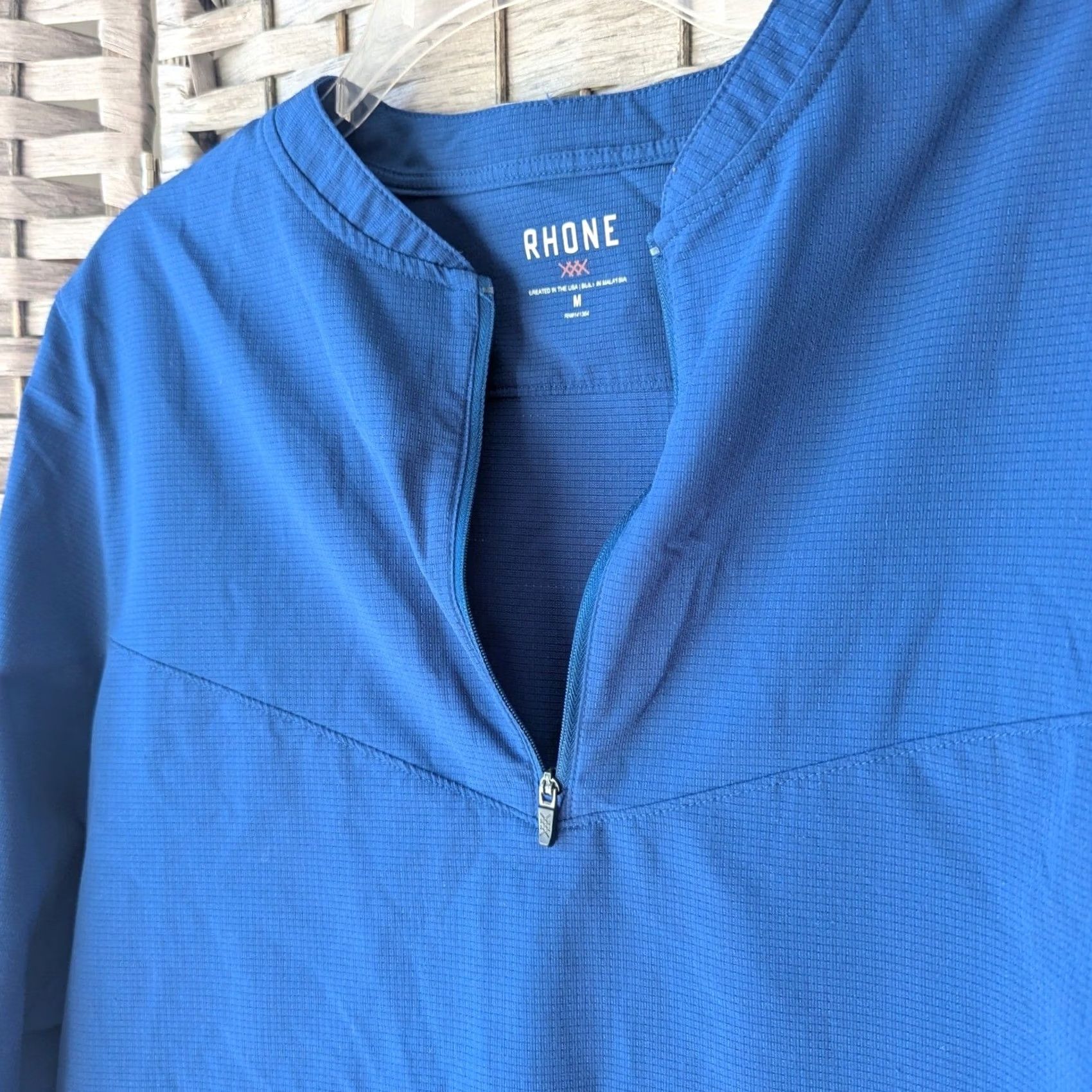 Rhone Rhone Mens Blue Quarter Zip Pullover Performance Activewear M Size US M / EU 48-50 / 2 - 2 Thumbnail