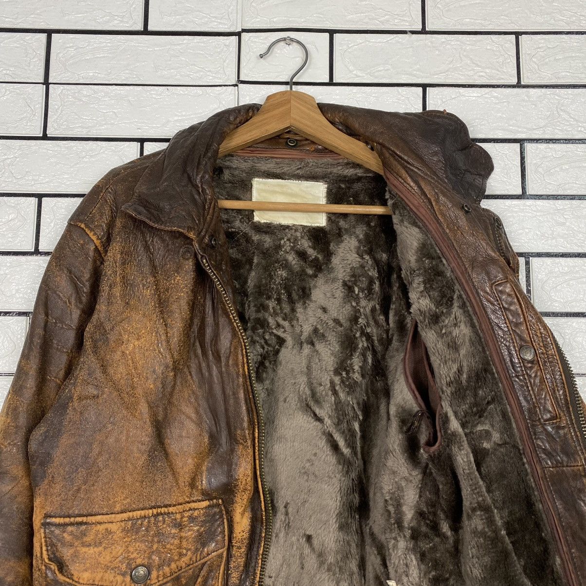 Vintage 🔥VINTAGE FLY LEATHER JACKET BLANKET AERO LEATHER Size US M / EU 48-50 / 2 - 10 Thumbnail