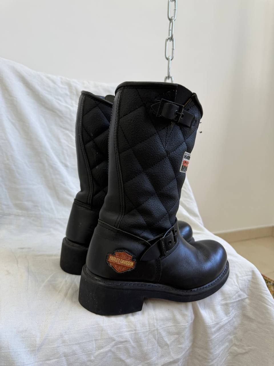 Harley Davidson Vintage Harley-Davidson High Boots Leather 90s Boots Y2K Size US 6 / EU 39 - 5 Thumbnail