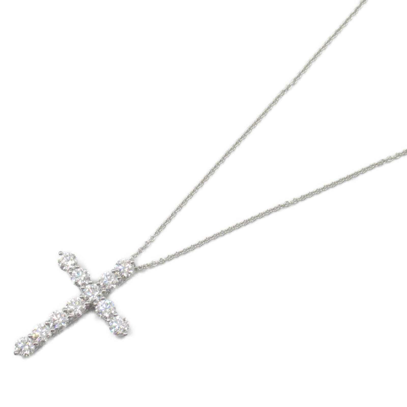 Tiffany & Co. Tiffany Co Large Cross Diamond Necklace Pt950 Platinum Clear Size ONE SIZE - 1 Thumbnail