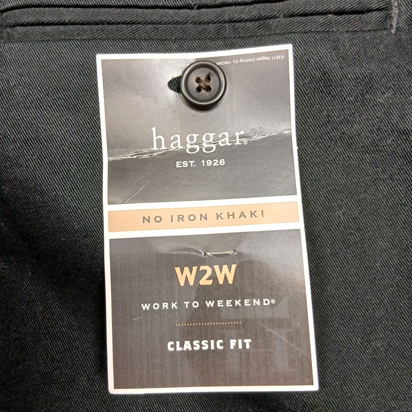 Haggar Haggar No Iron Khaki Pants Men's 32x32 Black Classic Fit NWT Size US 32 / EU 48 - 4 Thumbnail