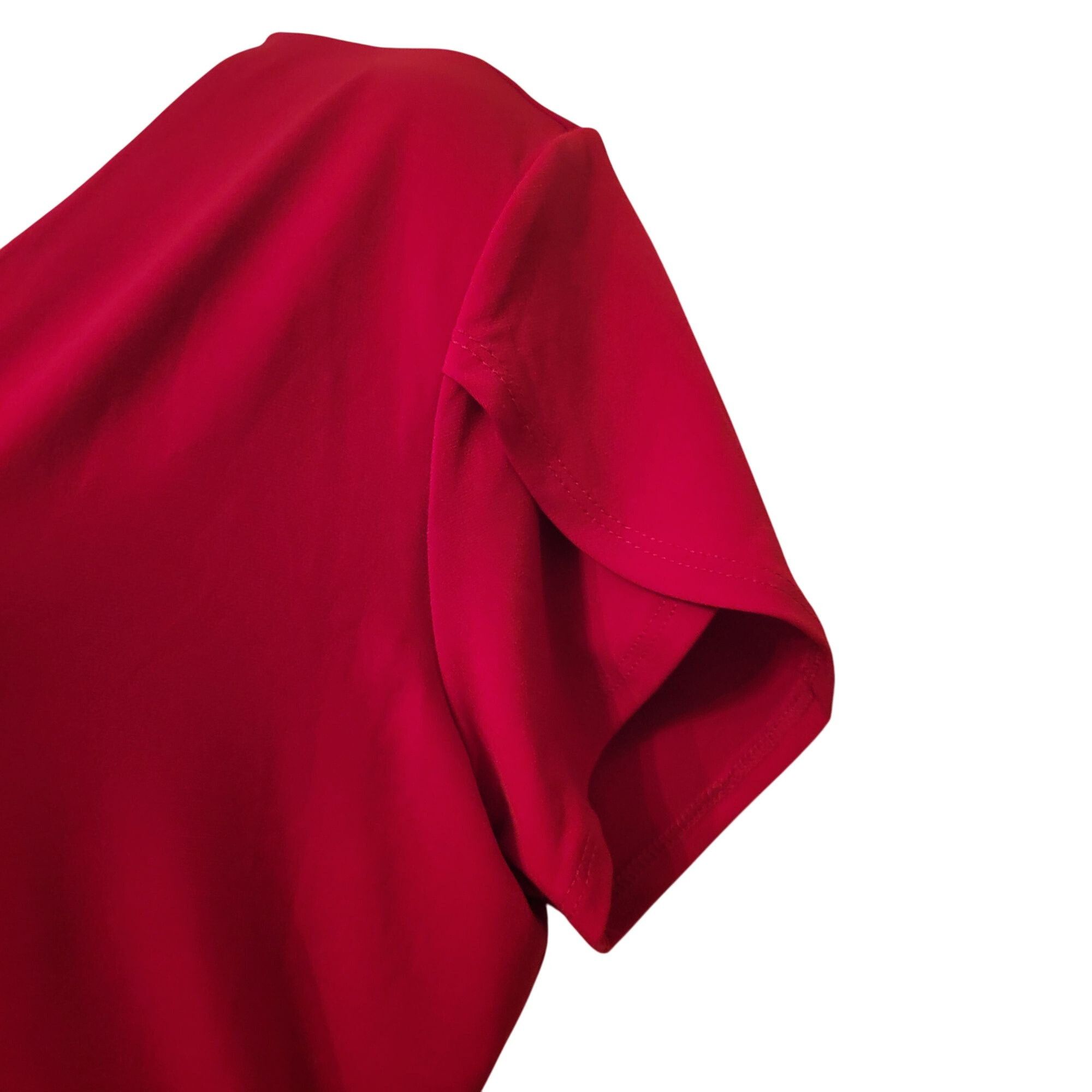 Brooks Brothers Brooks Brothers Red Faux Wrap Surplice Dress M Petal Sleeves Size M / US 6-8 / IT 42-44 - 2 Thumbnail