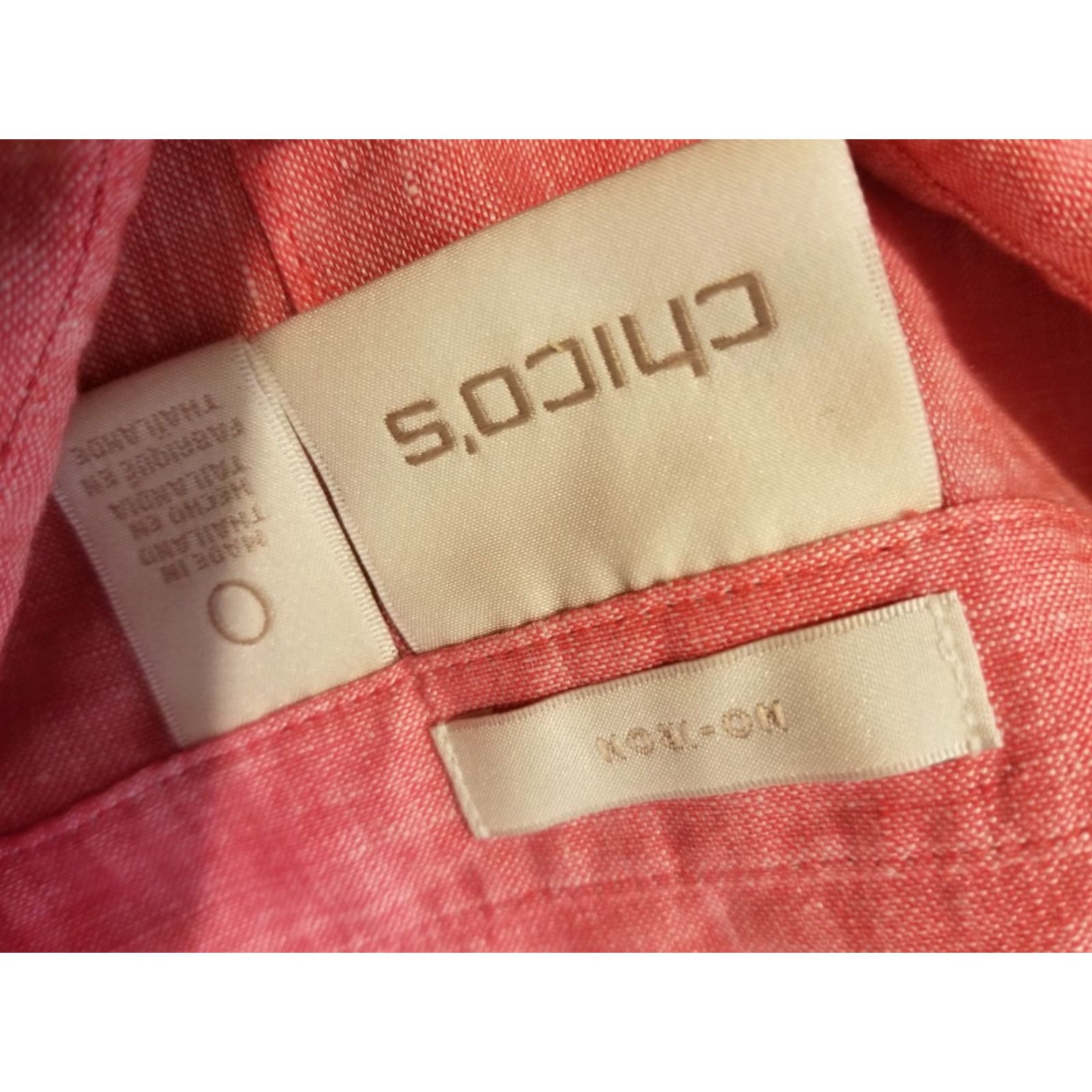 Vintage VINTAGE Chico's Linen Dress Shirt Womens 0 Pink Blouse Linen Shirt Womens 0 Pink Blouse Size XS / US 0-2 / IT 36-38 - 3 Thumbnail