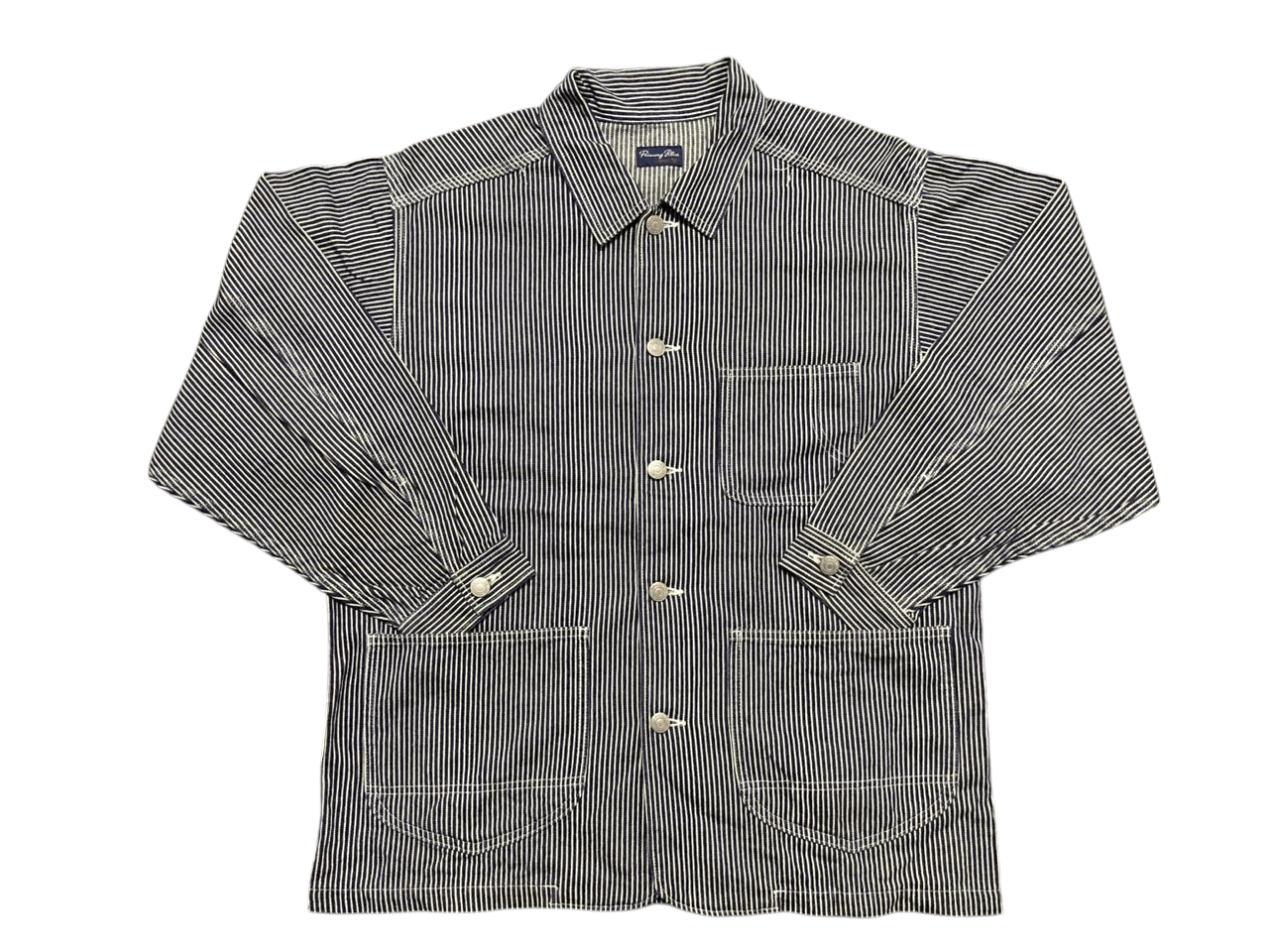 Japanese Brand Vintage Primary Blue Hickory Chore Jacket Size US S / EU 44-46 / 1 - 1 Thumbnail