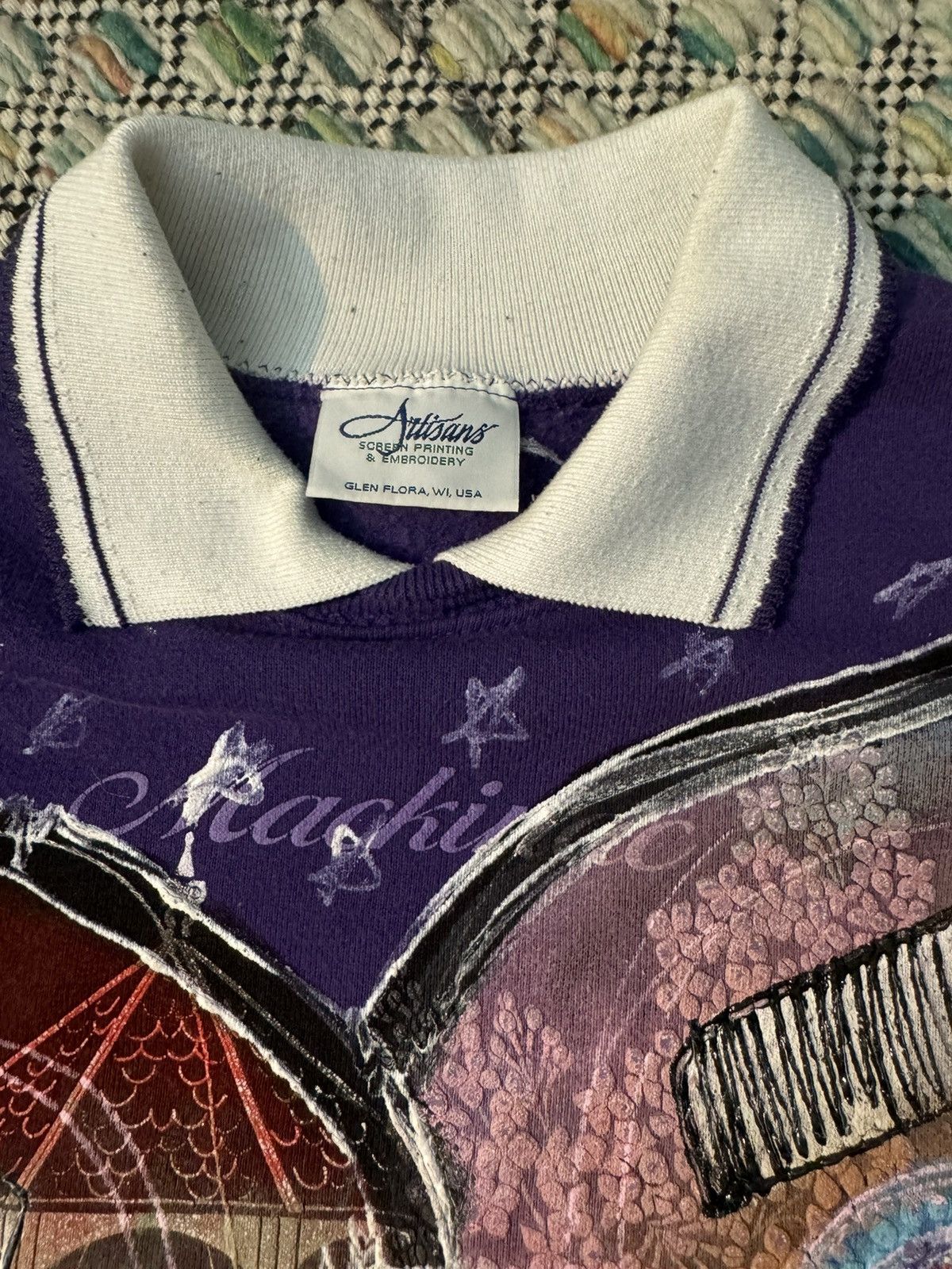 Other Fatherakki Handpainted Collared Sweatshirt Purple L Size US L / EU 52-54 / 3 - 2 Thumbnail