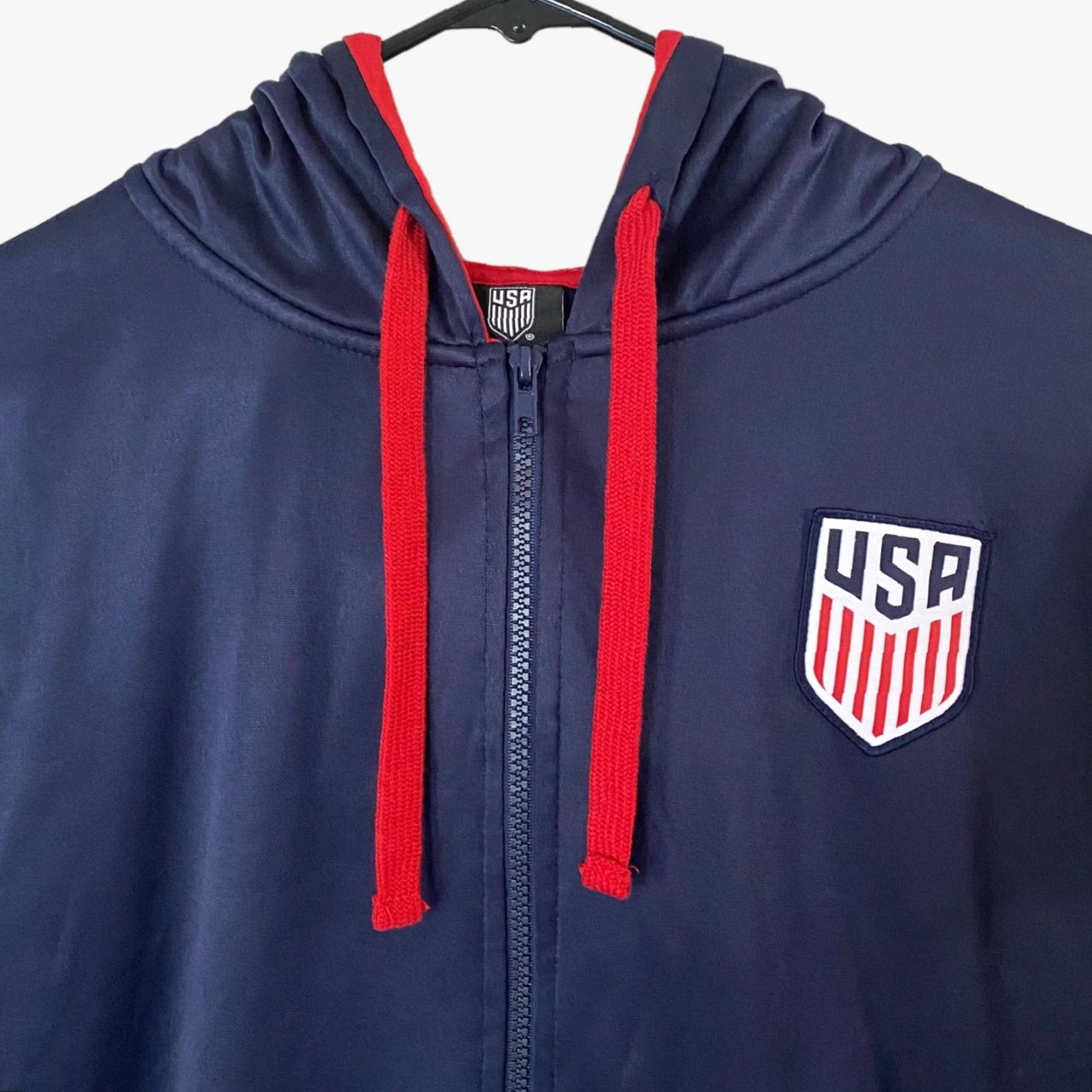 Vintage U.S. Soccer Hoodie Sideline Full-Zip Navy Blue Men's Small Long-Sleeve Pullover Mens Size US S / EU 44-46 / 1 - 5 Thumbnail