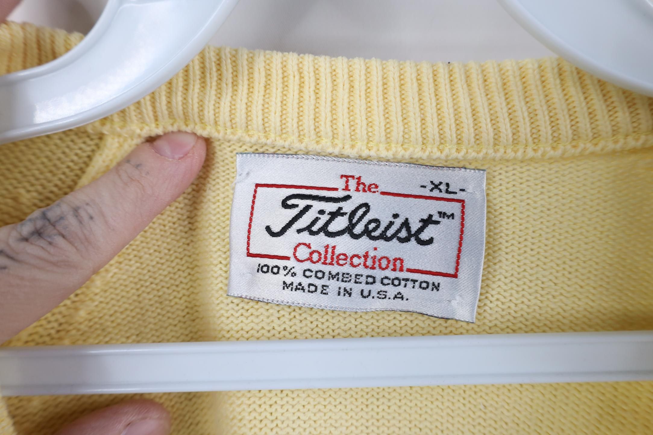 Titleist Vintage 90s Titleist Course Knit V-Neck Sweater Cotton USA Size US XL / EU 56 / 4 - 5 Thumbnail
