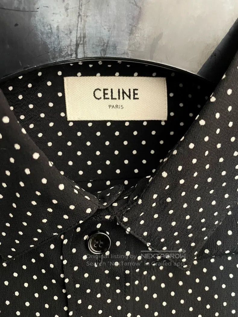 Celine Celine size 39 Black Polka Dot Silk Shirt Size US S / EU 44-46 / 1 - 3 Thumbnail