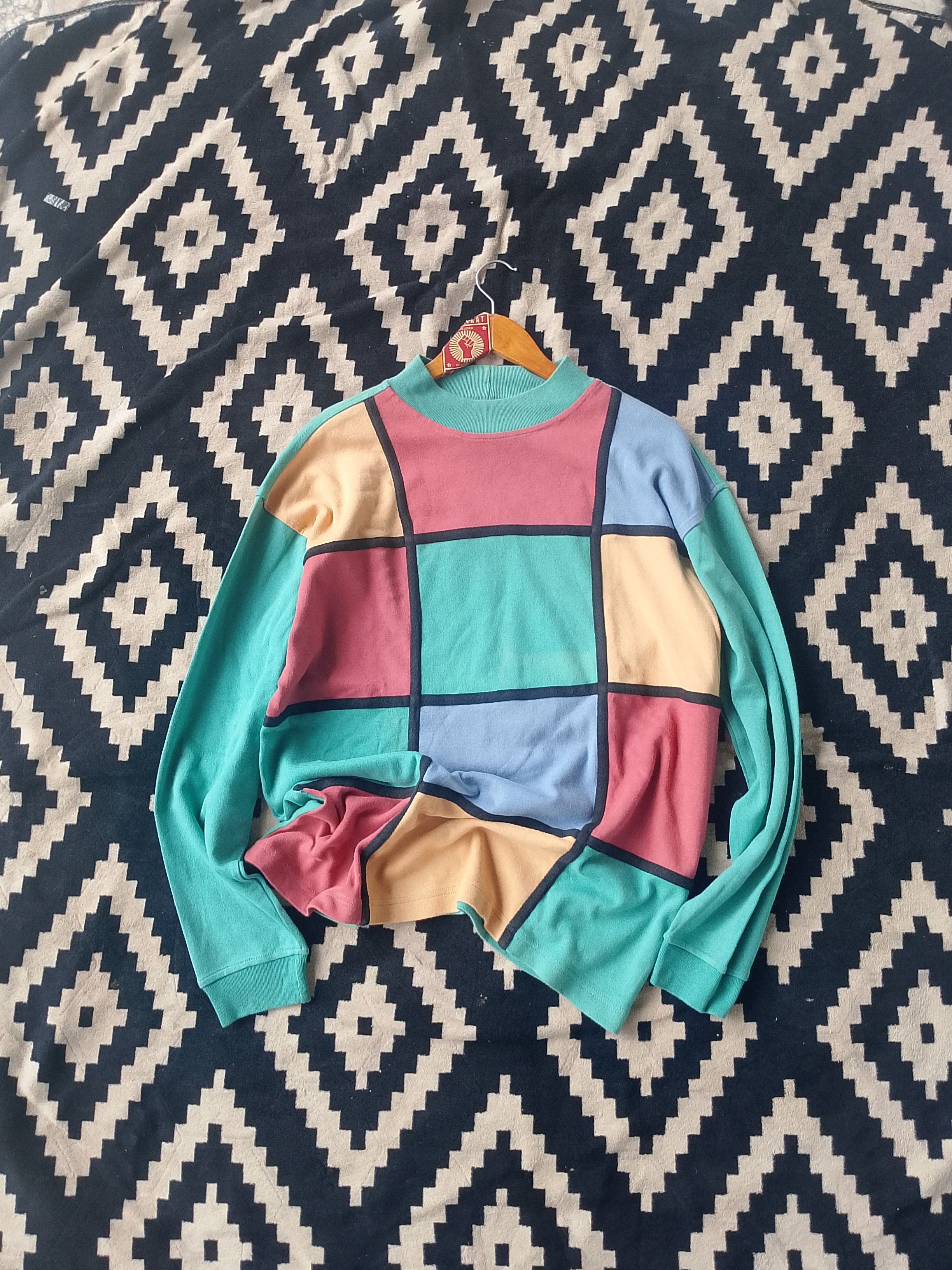 Vintage Vintage COSI De Stijl Mondrian Grid Sweatshirt Size US L / EU 52-54 / 3 - 1 Thumbnail