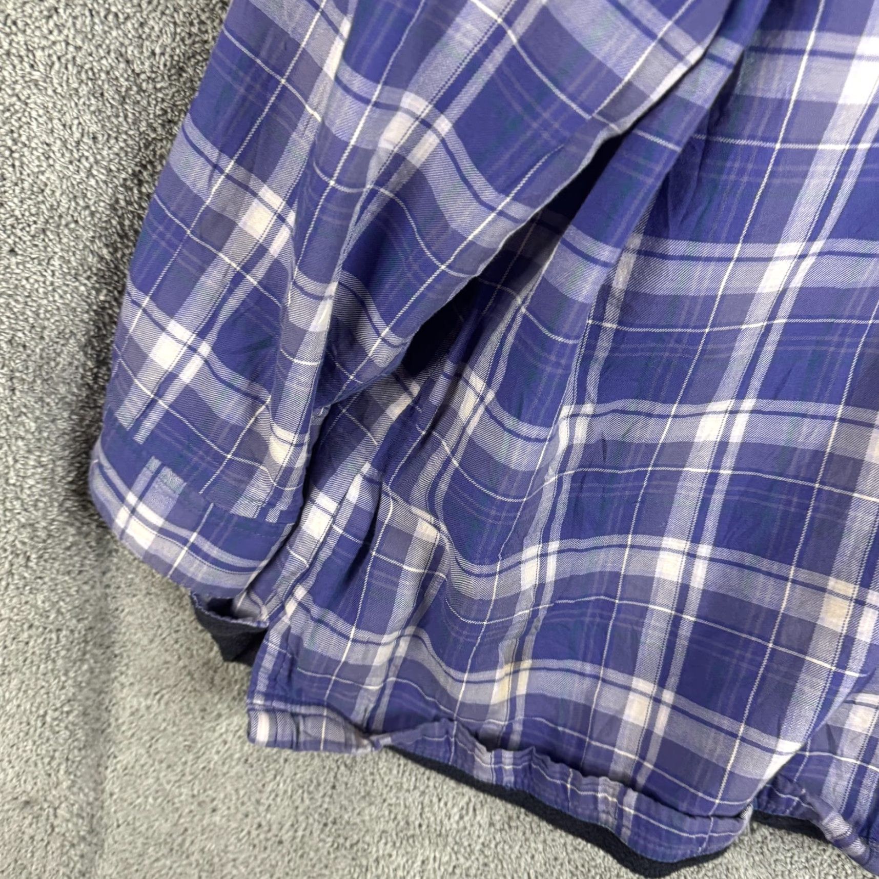 Vintage L.L.Bean Jacket Womens 2X Purple Plaid Flannel Fleece Lined Button Front Pockets Size XXL / US 16-18 / IT 52-54 - 2 Thumbnail