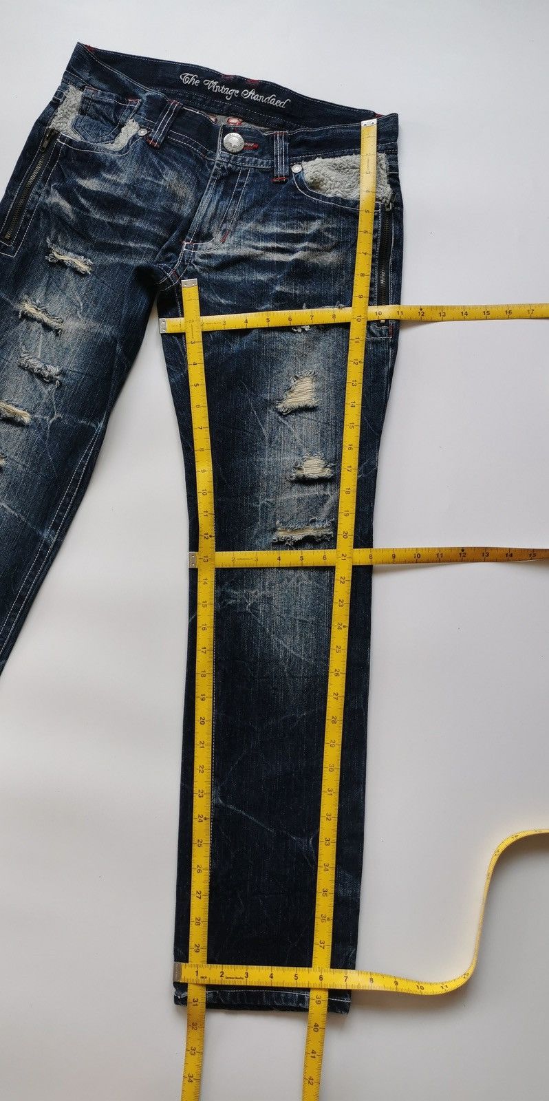 Japanese Brand Roughing The Vintage Standard Distressed Jeans Size 31" - 13 Thumbnail