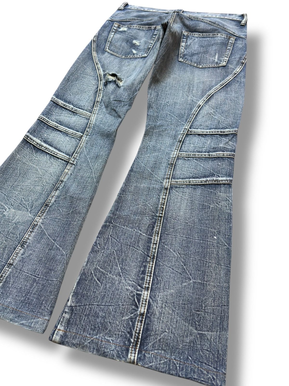 semanticdesign Vintage Semantic Design Flare Grunge Bondage Denim Size US 33 - 8 Thumbnail
