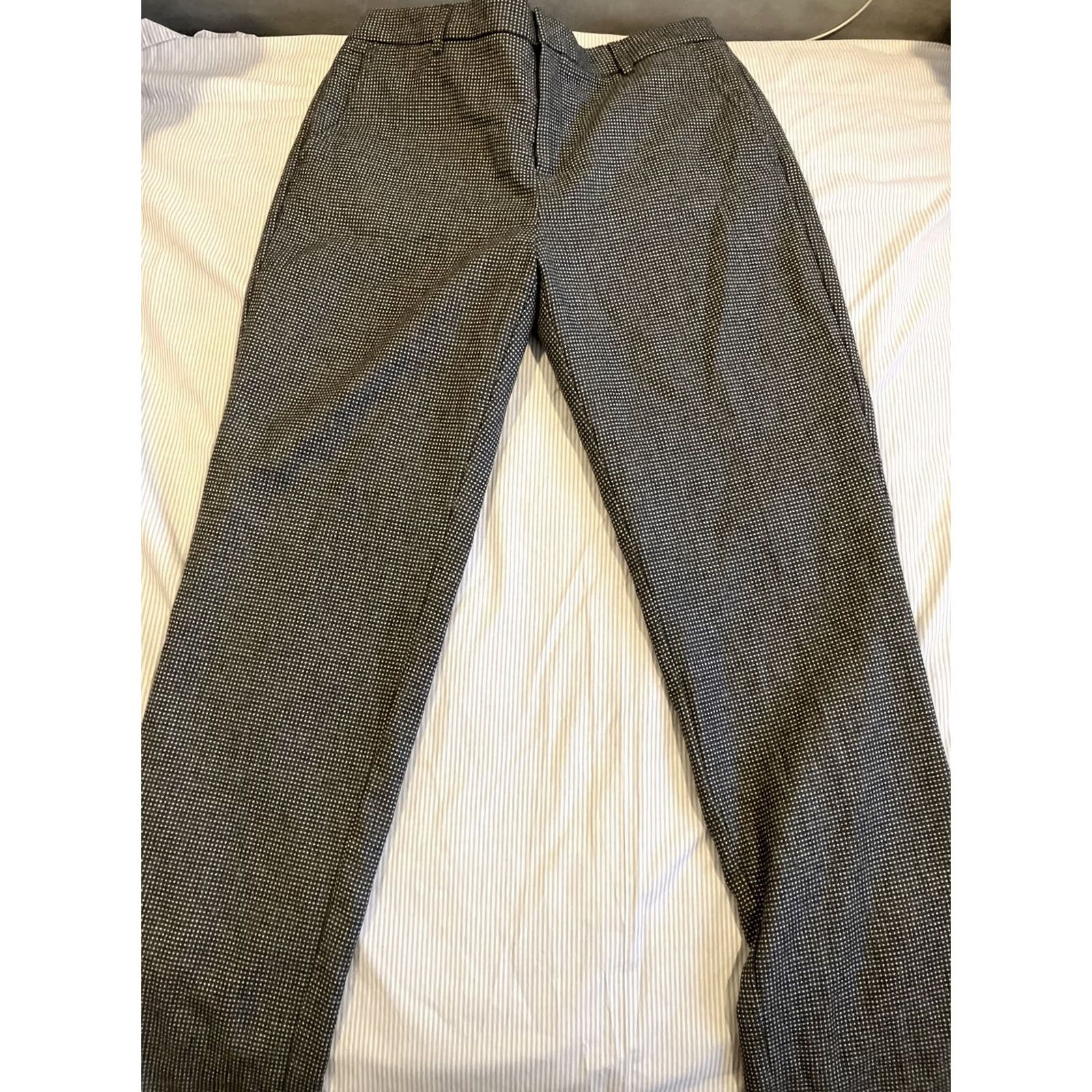 Banana Republic Banana Republic Pants Dress Wool Blend Houndstooth Grey Sky Size 12 36" X 32" Womens Straight Front NWT NWT Size 34" / US 12 / IT 48 - 7 Thumbnail