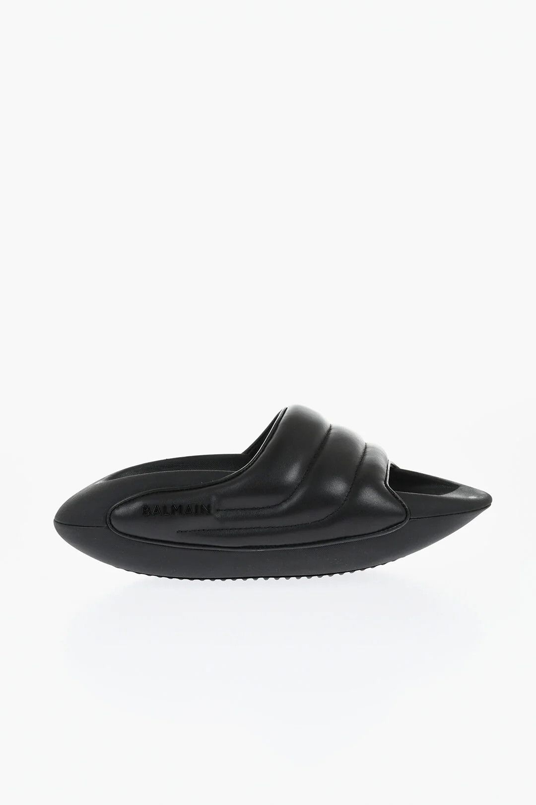 Balmain og1mm0326 Quilted Leather Sandals in Black Size US 6 / IT 36 - 1 Thumbnail