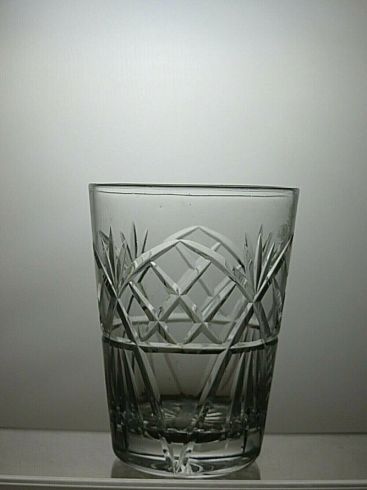 The Unbranded Brand Lead Crystal Cut Glass Set Of 3 Tumblers 4 1/4" Size ONE SIZE - 4 Thumbnail