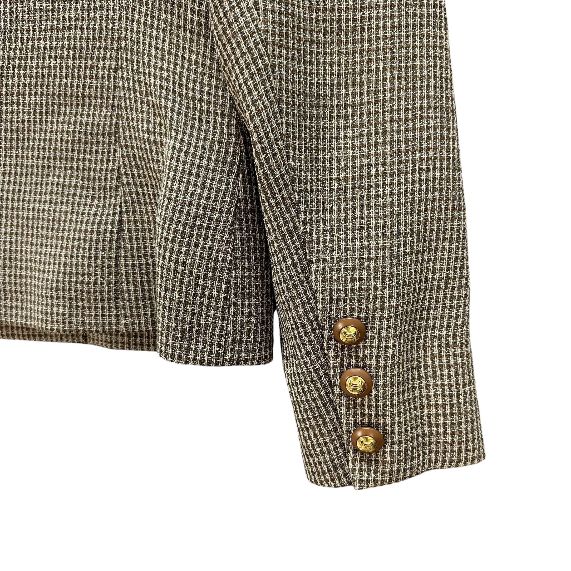 CELINE Classic Tweed Wool Blend Blazer Jacket #A50-1174