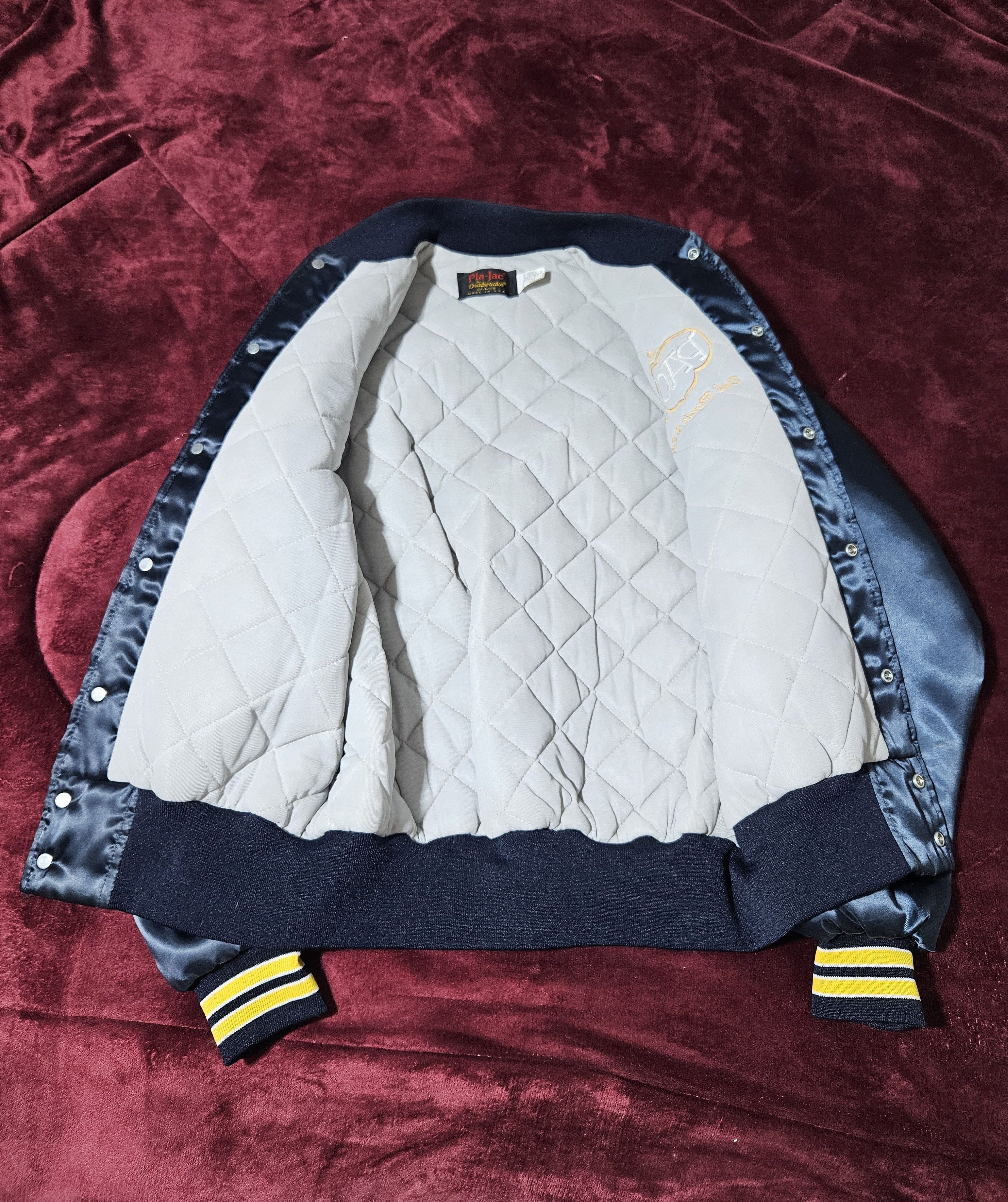 Dunbrooke 90s Pla-Jac Dunbrook DEL Monte PACE Satin Bomber Sz L Jacket Size US L / EU 52-54 / 3 - 7 Thumbnail