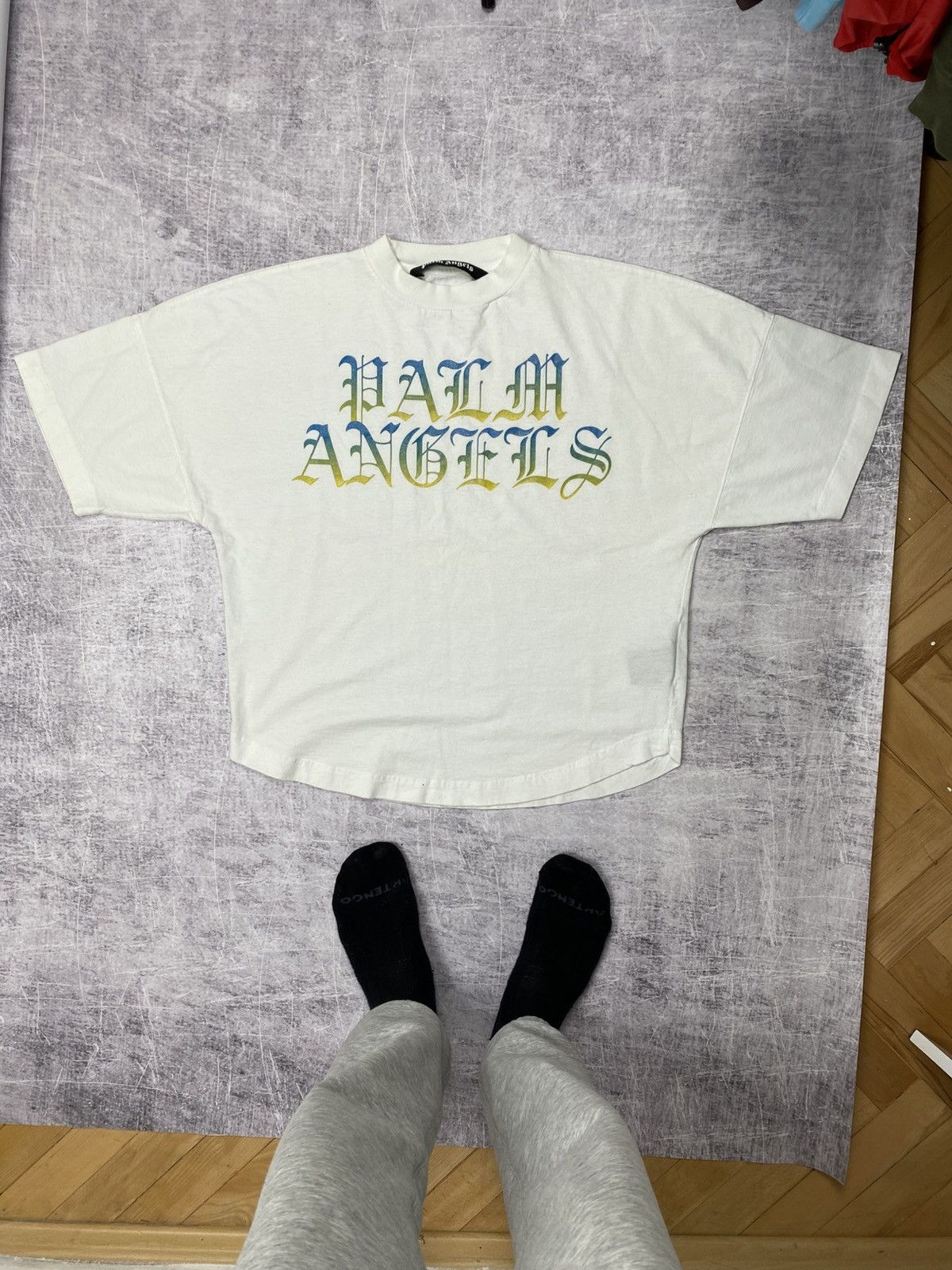 Palm Angels Oversized white shiny logo tee by Palm Angels Size US S / EU 44-46 / 1 - 1 Thumbnail