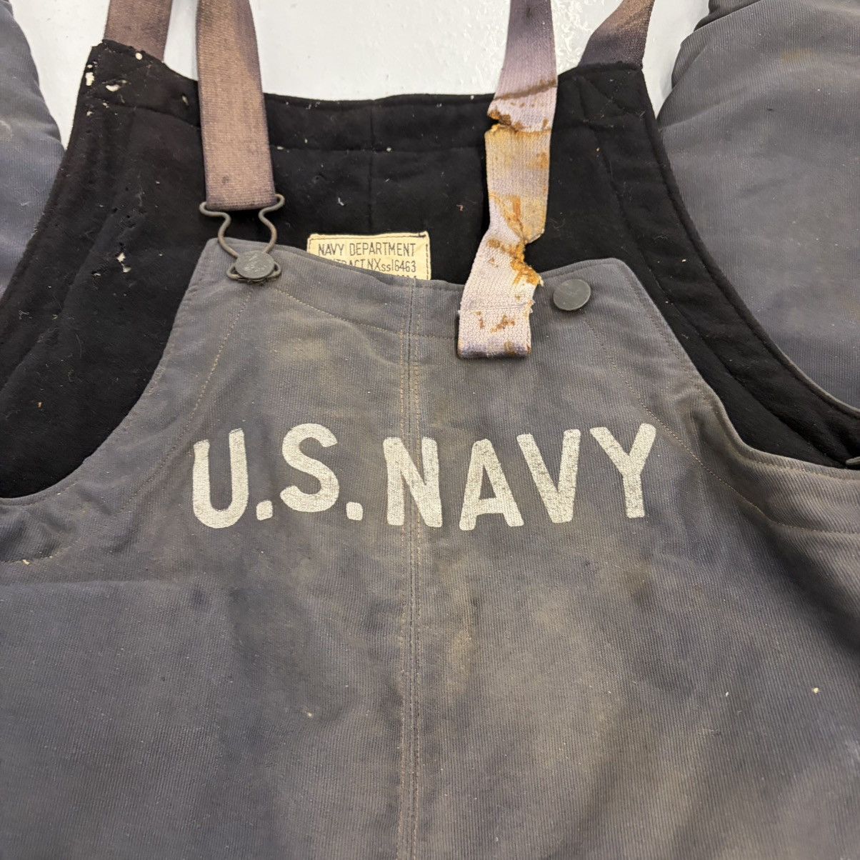 Other Vintage WW2 US Navy Stenciled Military Faded Overalls Size US 40 / EU 56 - 2 Thumbnail
