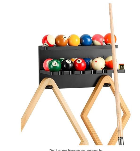 NBDN Nobrandedon Hardwood Billiard Ball Holder & 6 Pool Stick Holder - Racks Size ONE SIZE - 1 Thumbnail