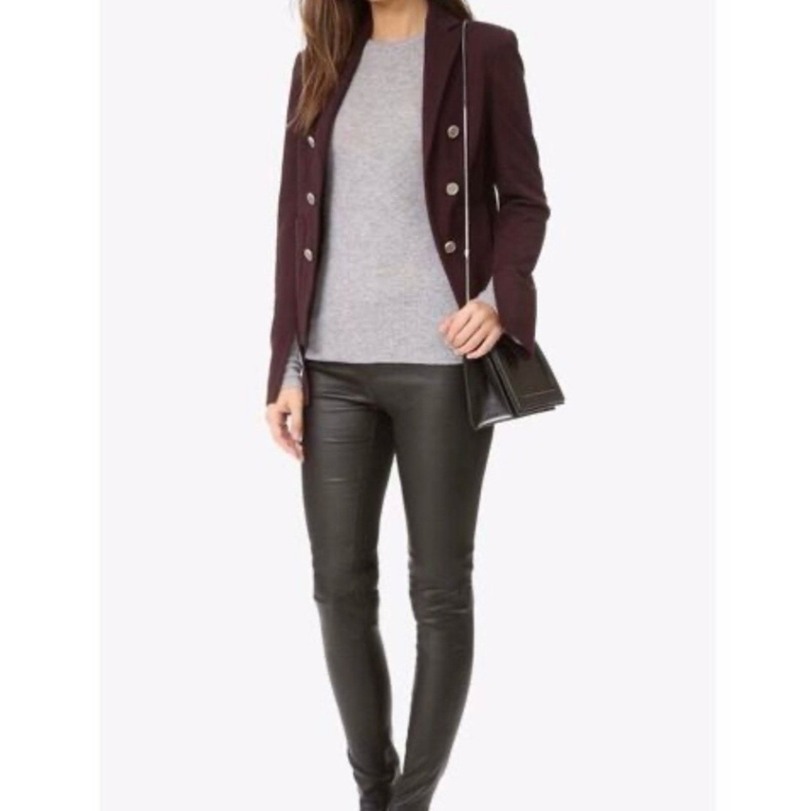 Theory THEORY Jontia K Blazer, Garnet Burgundy, Size 2 Size XS / US 0-2 / IT 36-38 - 1 Thumbnail
