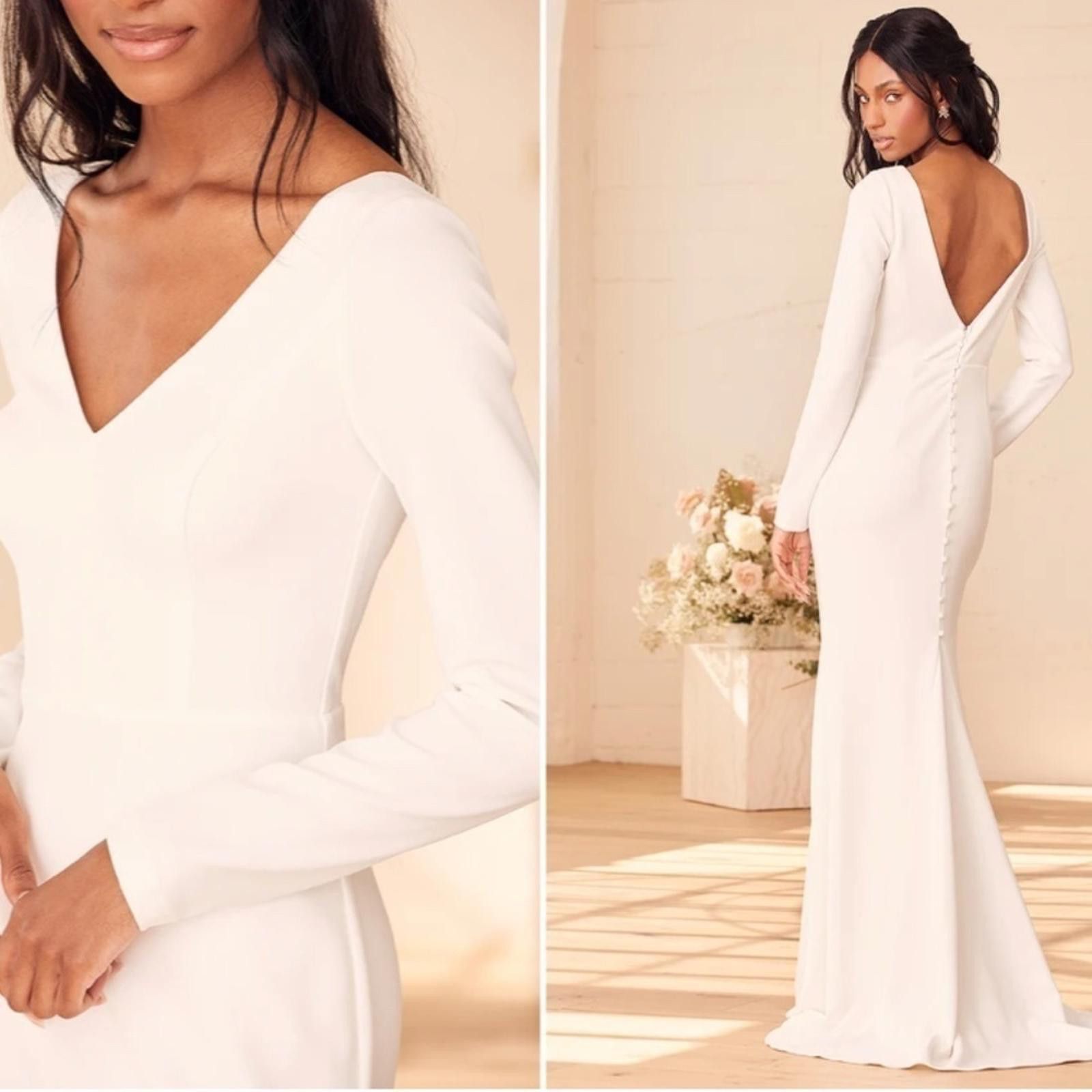 Lulus LULUS Bridal Wedding Chic Minimalist Mermaid Chic Modern Size XS / US 0-2 / IT 36-38 - 3 Thumbnail