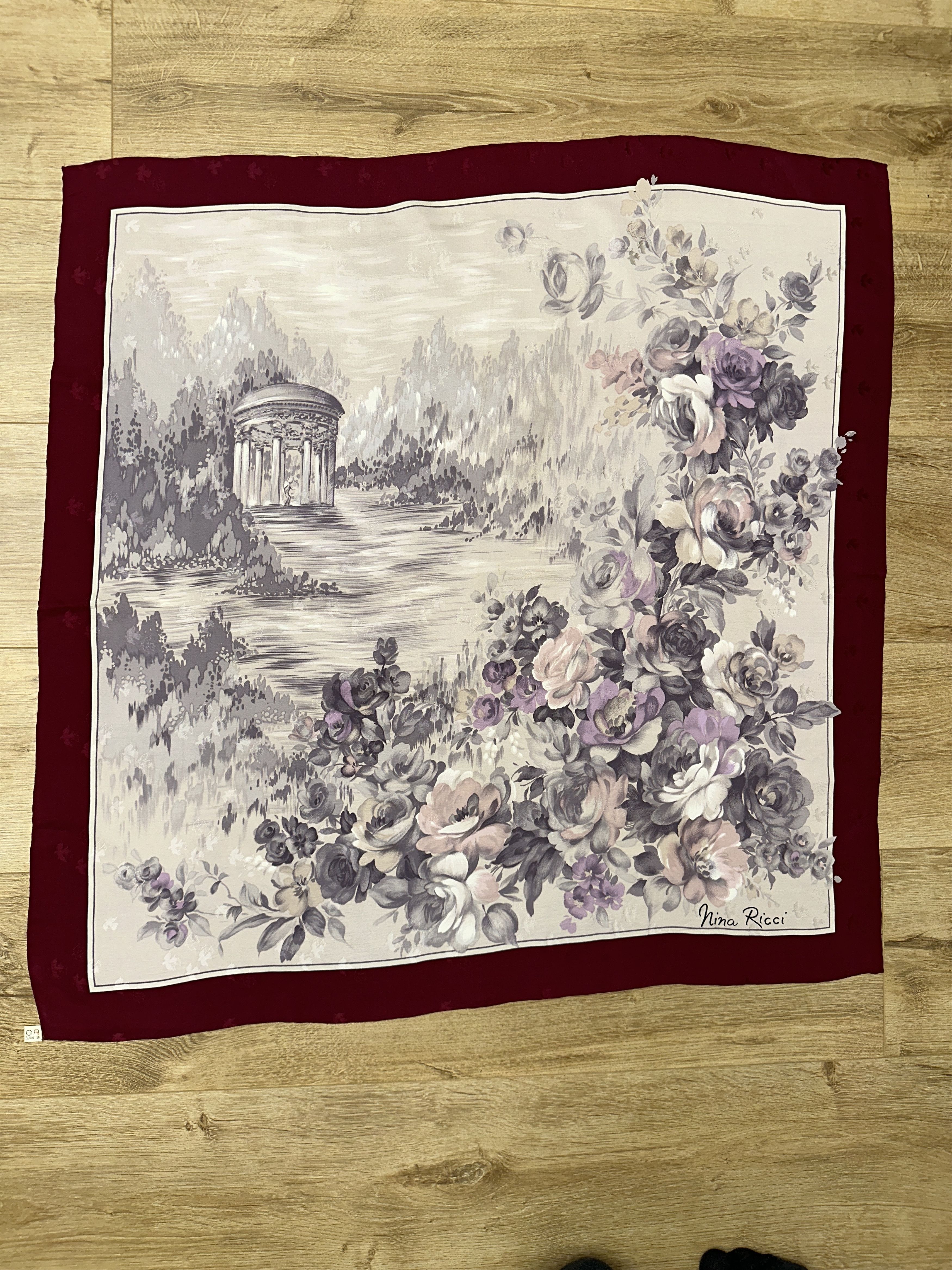Nina Ricci Nina Ricci Floral Silk Scarf Temple Rose Border 75 x 75 cm Size ONE SIZE - 1 Thumbnail