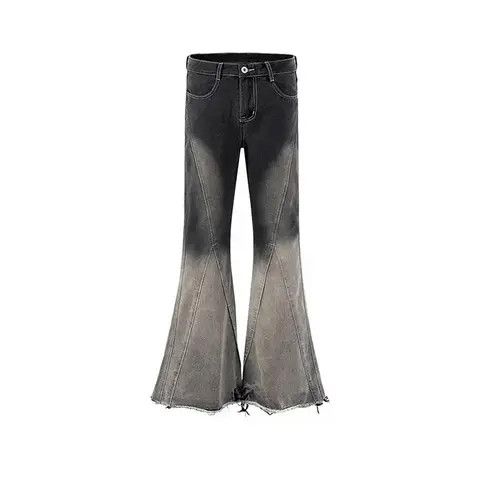 VIBE Y2k Washed Gradient Hombre Loose Flared Jeans Trousers Size US 32 / EU 48 - 5 Thumbnail
