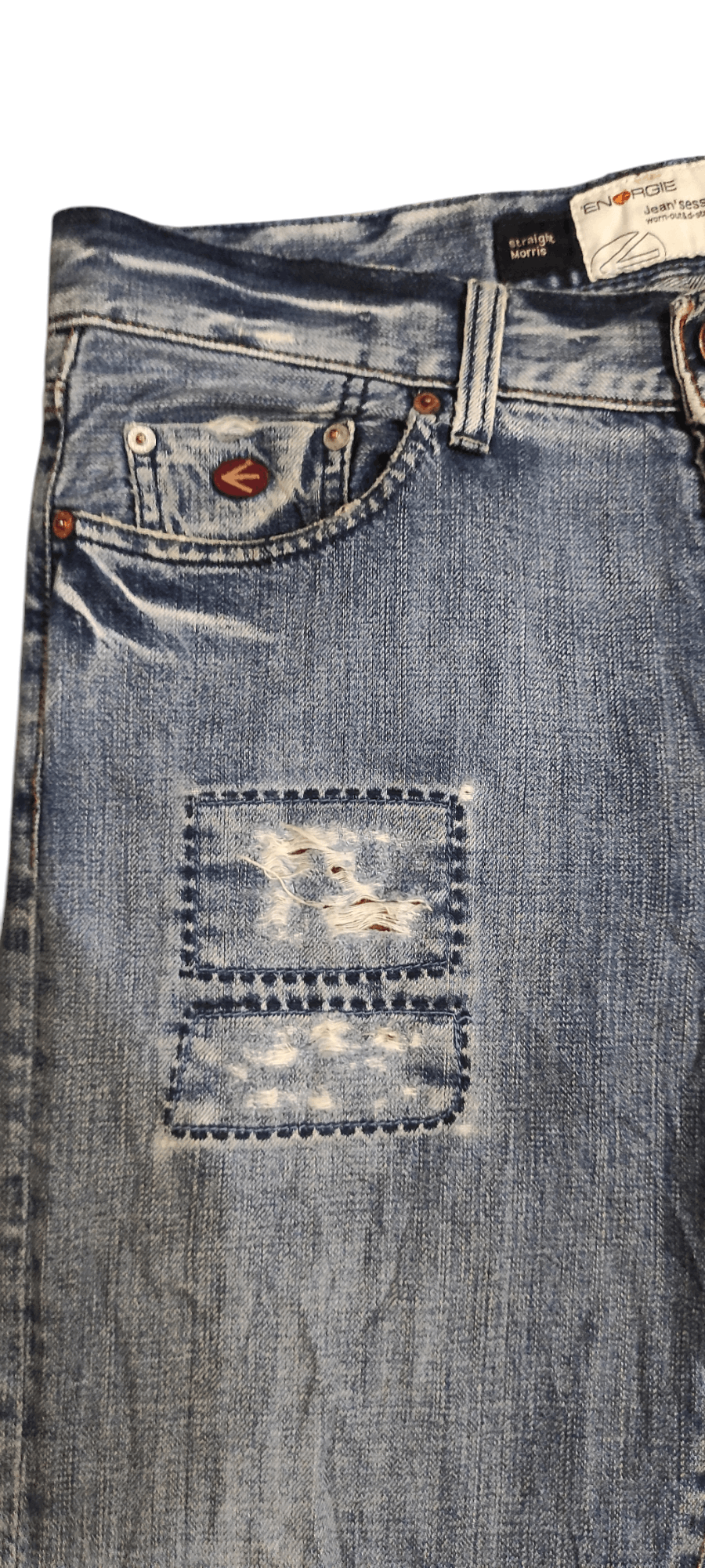 Energie × If Six Was Nine Vintage Energie Distressed Patchwork Denim Size US 34 / EU 50 - 9 Thumbnail