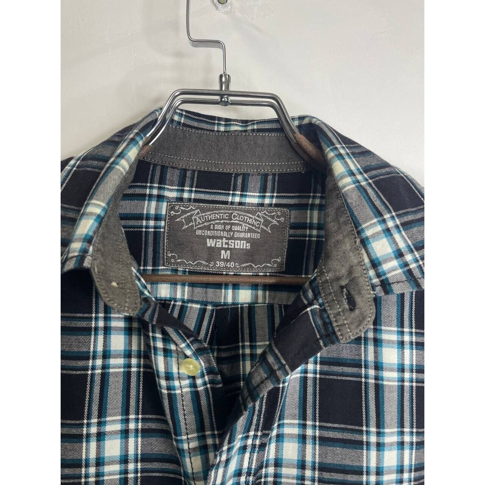 Other Vintage Flannel Shirt Blue White Plaid Long Sleeve Size M Size US M / EU 48-50 / 2 - 3 Thumbnail