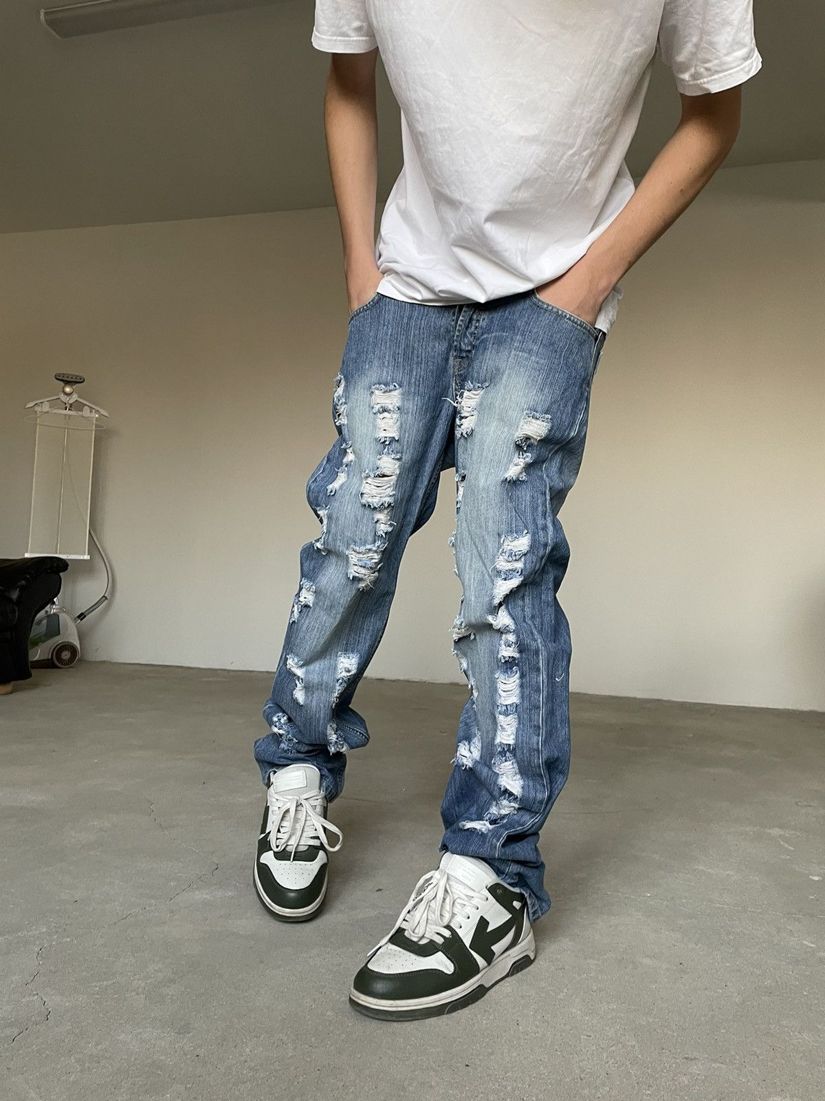 Diesel × Vintage Vintage Diesel distressed denim jeans stacked Size US 31 - 9 Thumbnail