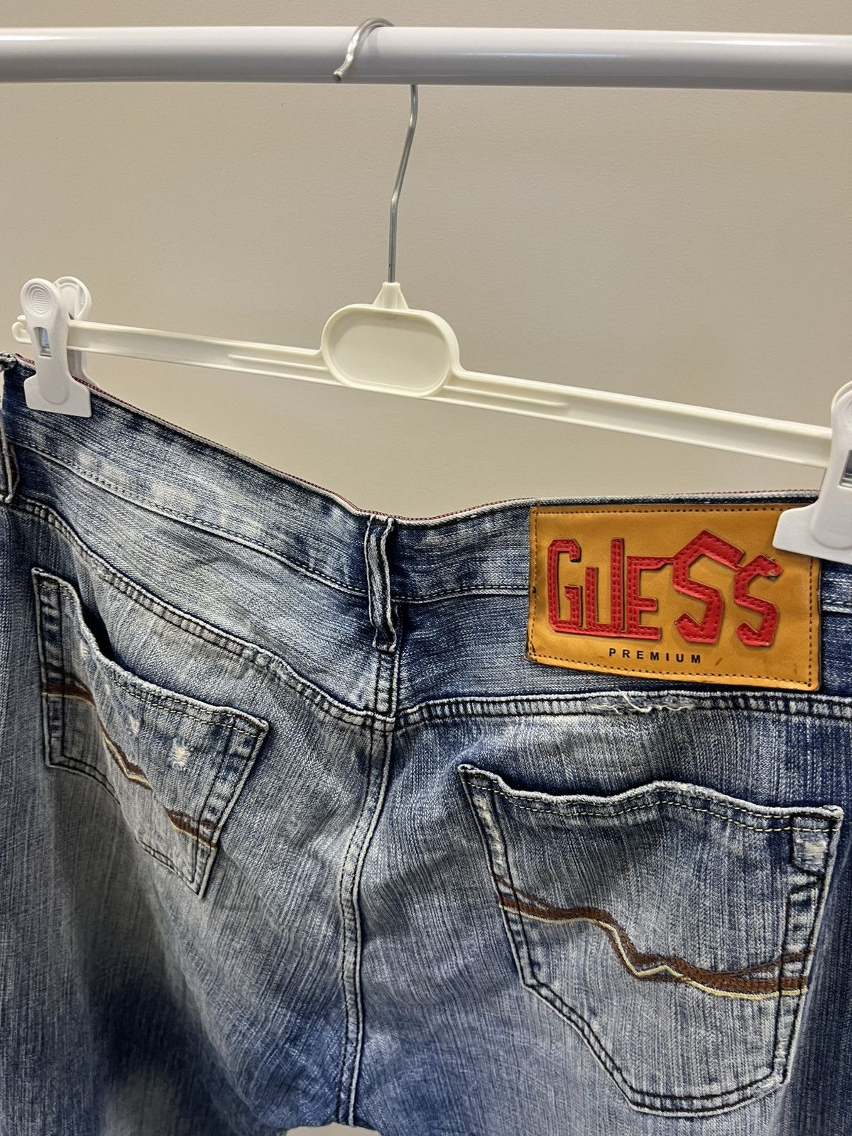 Guess Vintage 90s Guess Jeans Light Wash Straight Leg Denim Jeans Size US 36 / EU 52 - 5 Thumbnail