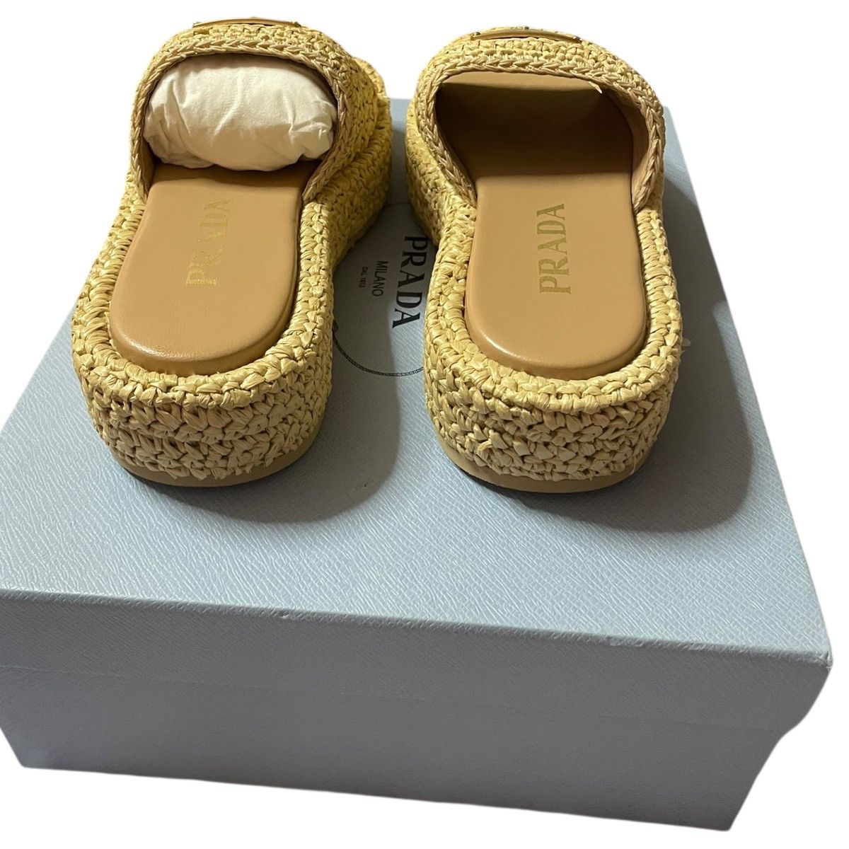 Prada Prada crochet platform sandals in raffia, size 36 Size US 6 / IT 36 - 5 Thumbnail