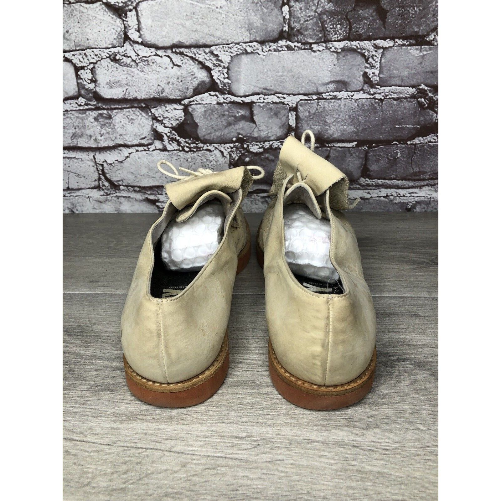 DKNY DKNY Beige Nubuck Leather Kiltie Perforated Lace Up Oxfords Size US 10 / IT 40 - 4 Thumbnail