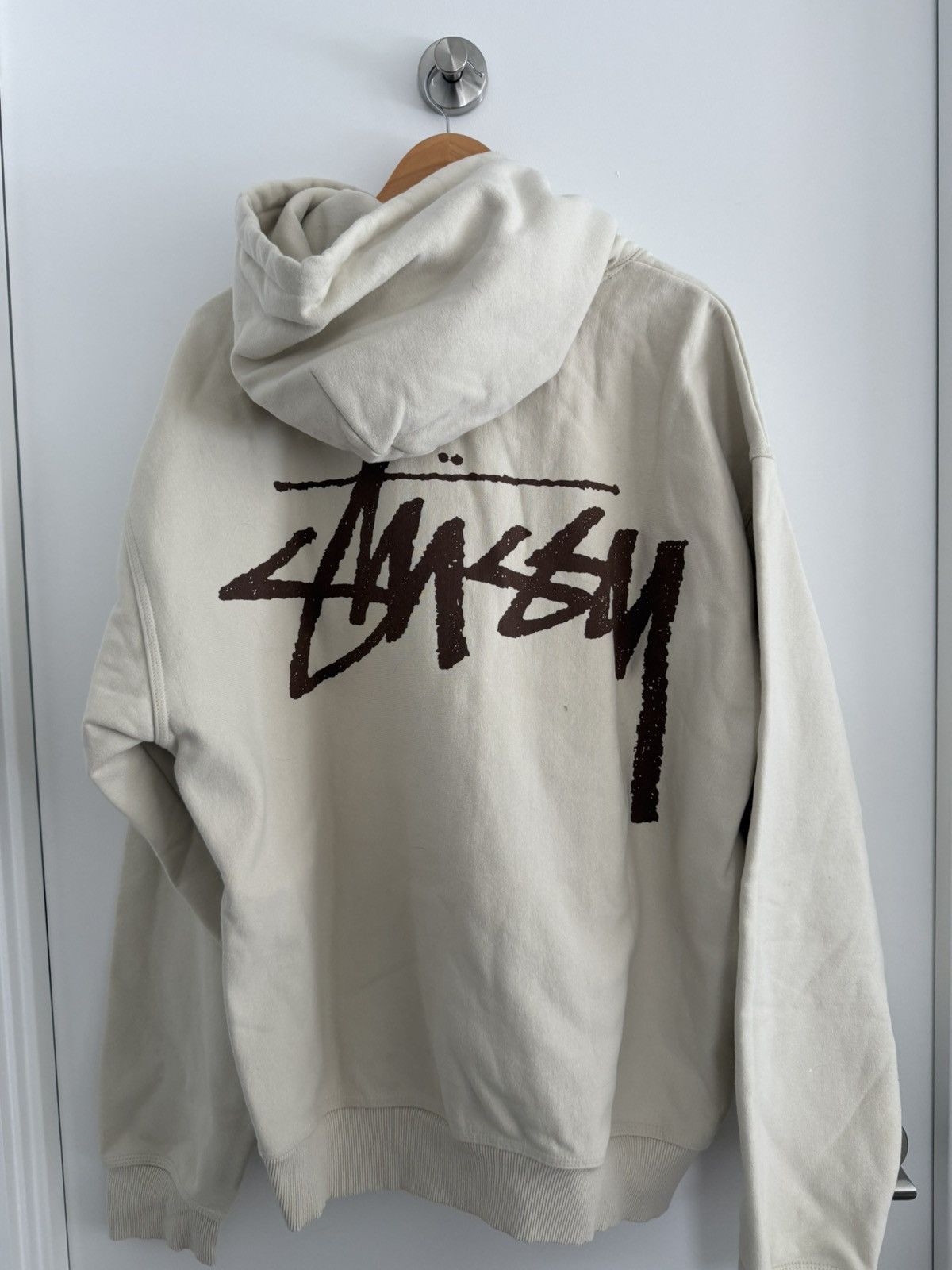 Stussy Stussy Logo Hoodie Cream XXL sold out Size US XXL / EU 58 / 5 - 5 Thumbnail