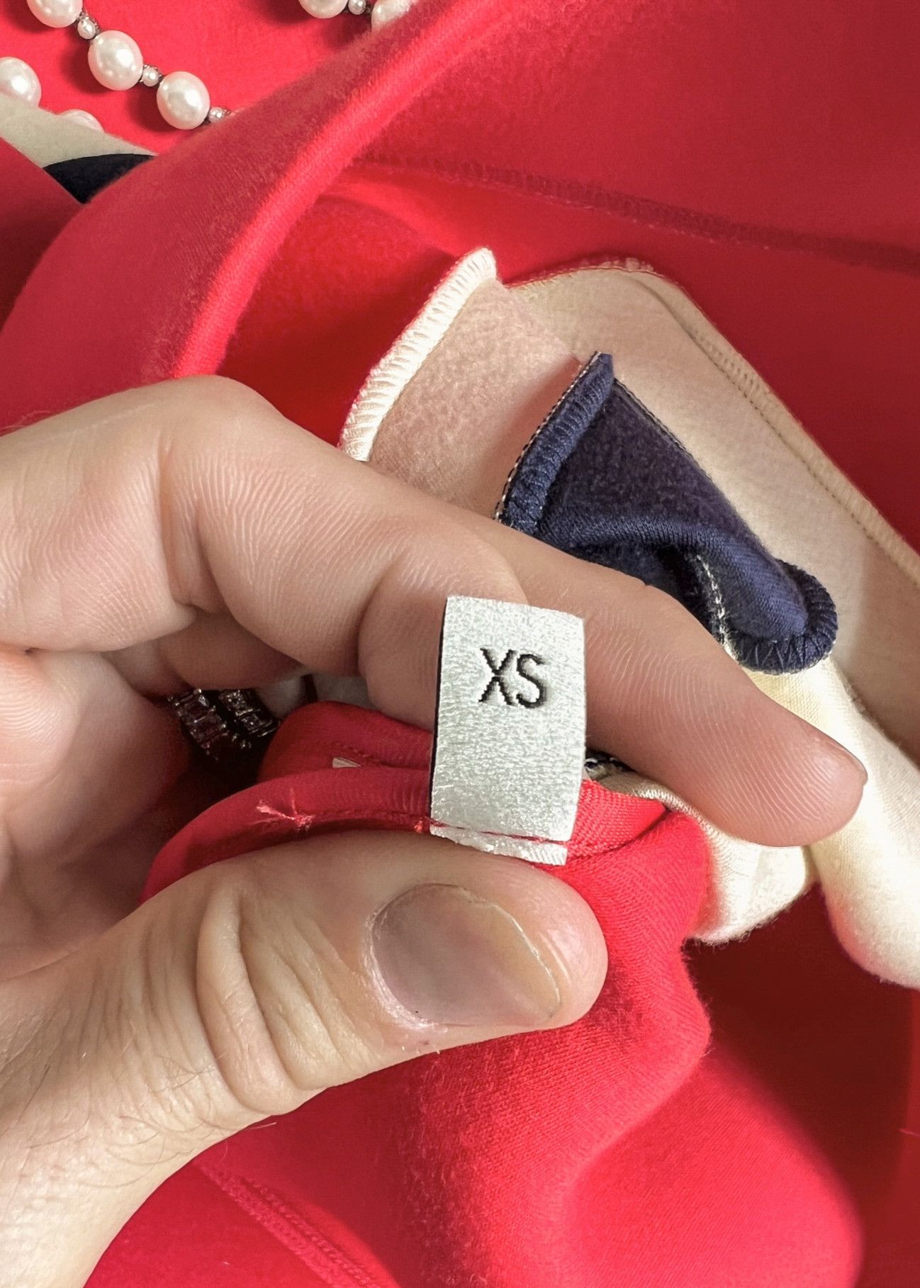 Gucci Gucci Red Neoprene Striped Pearl Embellished Sweatshirt Size XS / US 0-2 / IT 36-38 - 5 Thumbnail