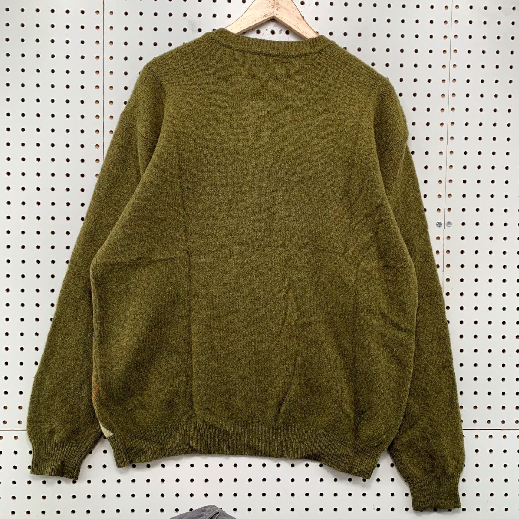 Club Room Club Room Mens Wool Sweater 2XL Green Argyle V-Neck Pullover Knit Wool Warm Winter Casual Mens Size US XXL / EU 58 / 5 - 2 Thumbnail