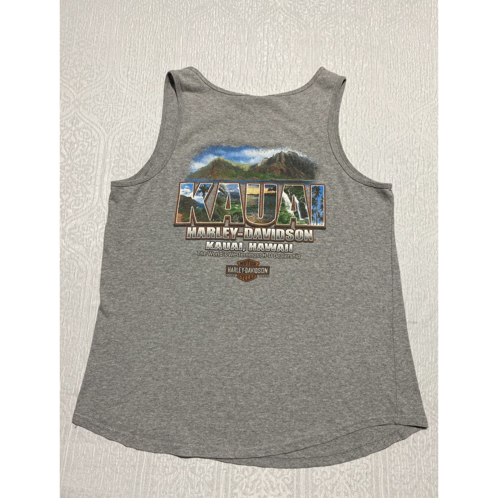 Harley Davidson Harley-Davidson Shirt Mens Medium Gray Kauai Hawaii Tank Top RK Stratman Size US M / EU 48-50 / 2 - 2 Thumbnail