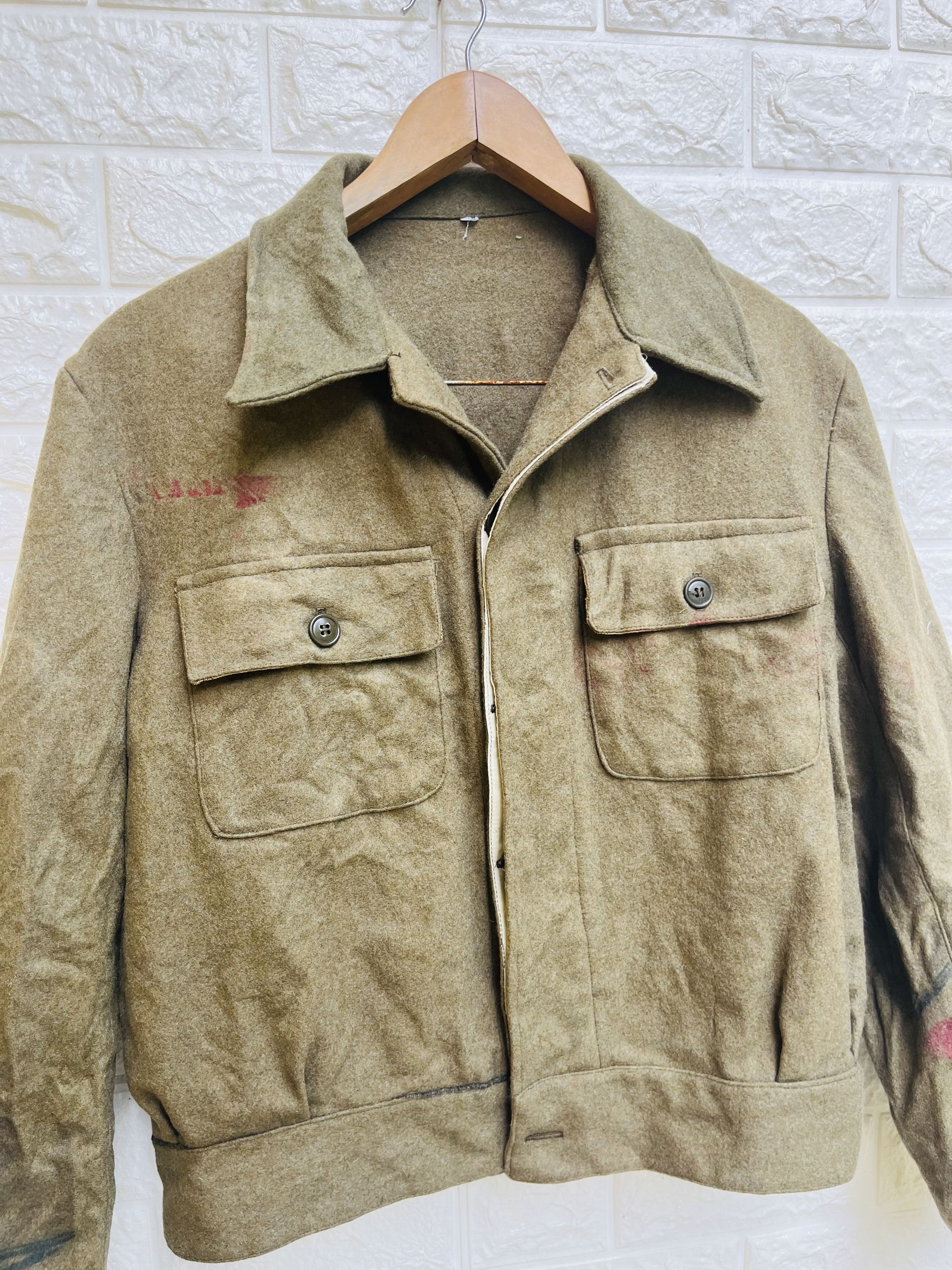 Vintage Vintage 40s Military Army Wool Jacket Designer Fashion Style Size US M / EU 48-50 / 2 - 3 Thumbnail