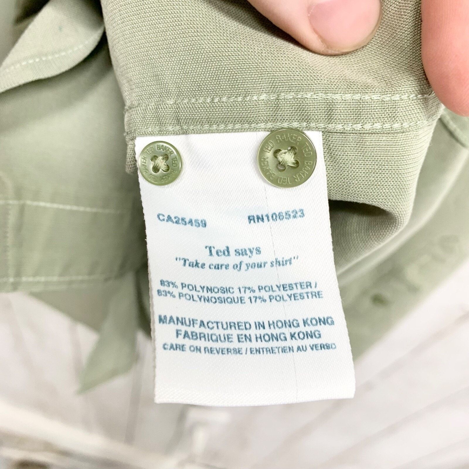 Ted Baker Ted Baker Shirt Size 2 Long Sleeve Button Down Sage Green Size US M / EU 48-50 / 2 - 5 Thumbnail