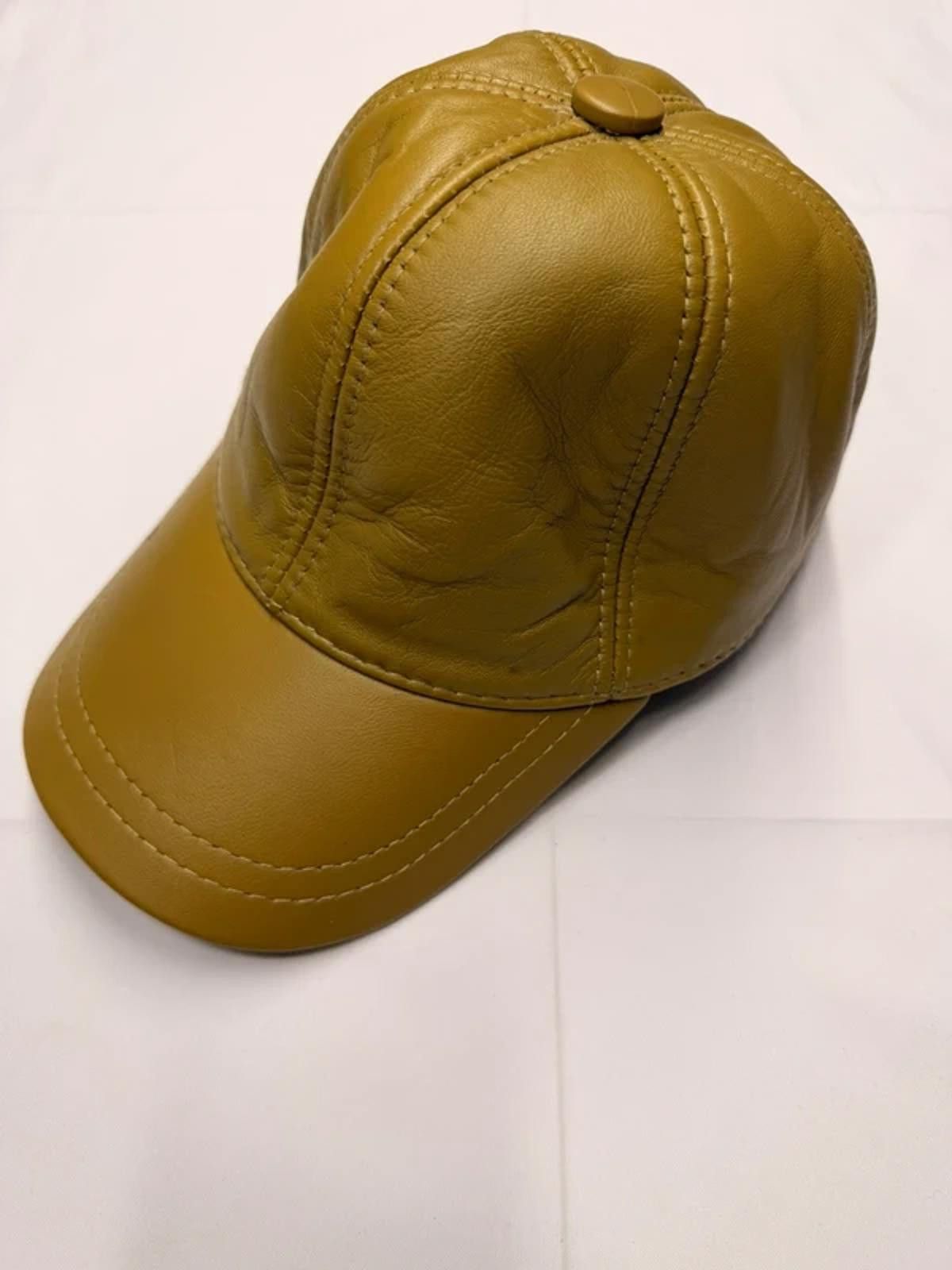 Other NEW Mustard Leather Baseball Cap - Premium Hat #018 Size ONE SIZE - 2 Thumbnail