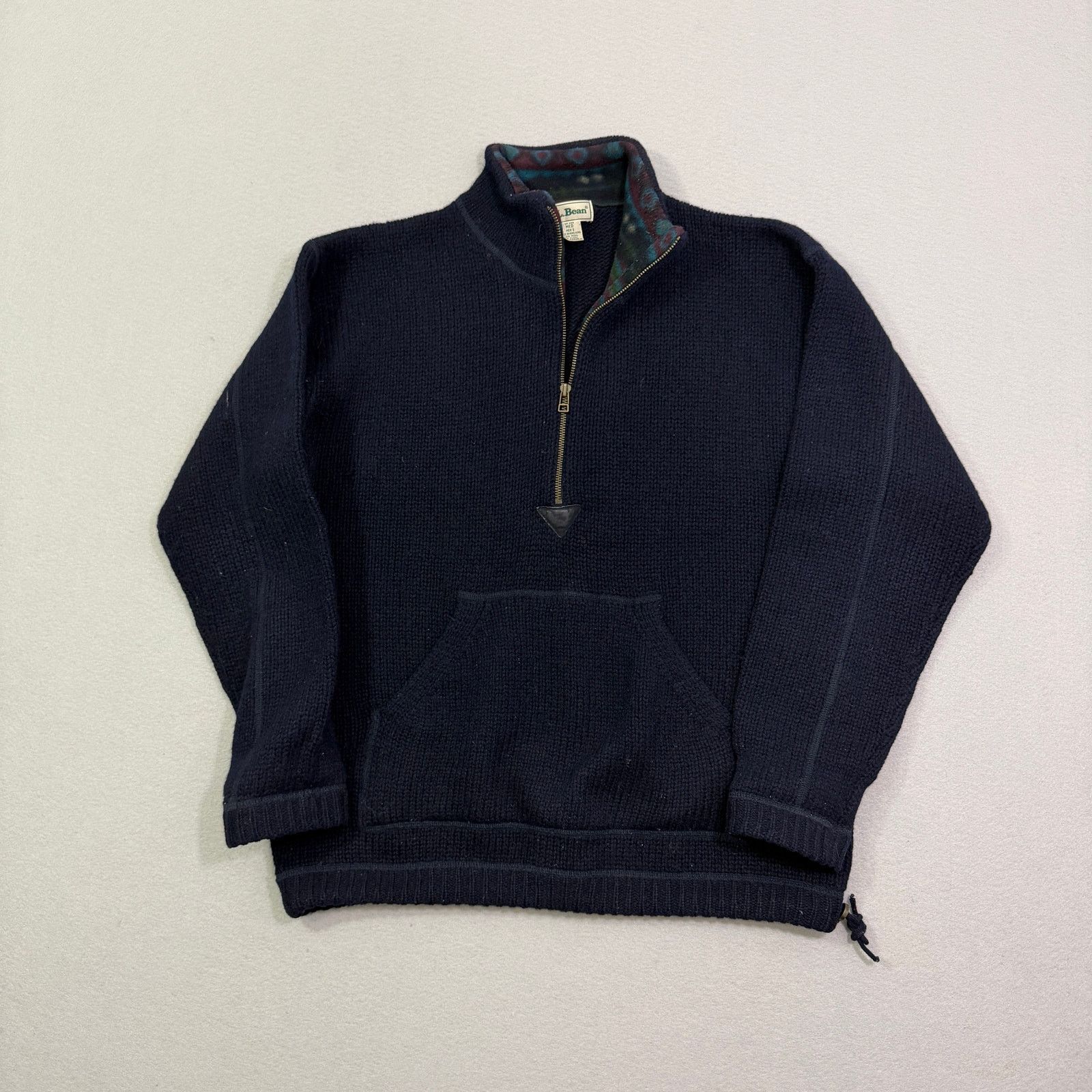 L.L. Bean Vintage LL Bean 100% Wool 1/4 Zip Sweater Men's Medium Blue Size US M / EU 48-50 / 2 - 2 Thumbnail