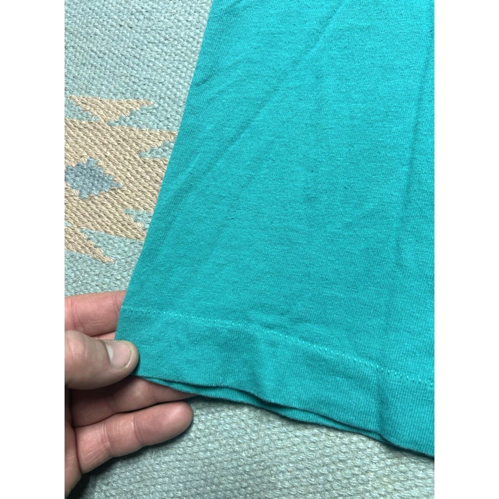 Fruit Of The Loom VINTAGE 90s Fruit of the Loom T-Shirt Teal Turquoise Cotton Large Men Mens Blue Regular Shirt Size US L / EU 52-54 / 3 - 5 Thumbnail