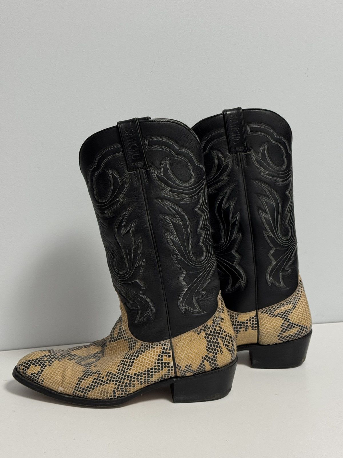 Sancho Boots Sancho leather Western Cowboy Boots Black snake size 45 Size US 11 / EU 44 - 1 Thumbnail