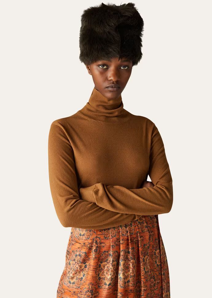 Loro Piana o1w1db10724 Neo Piuma Turtleneck Sweater in Brown Size XL / US 12-14 / IT 48-50 - 5 Thumbnail
