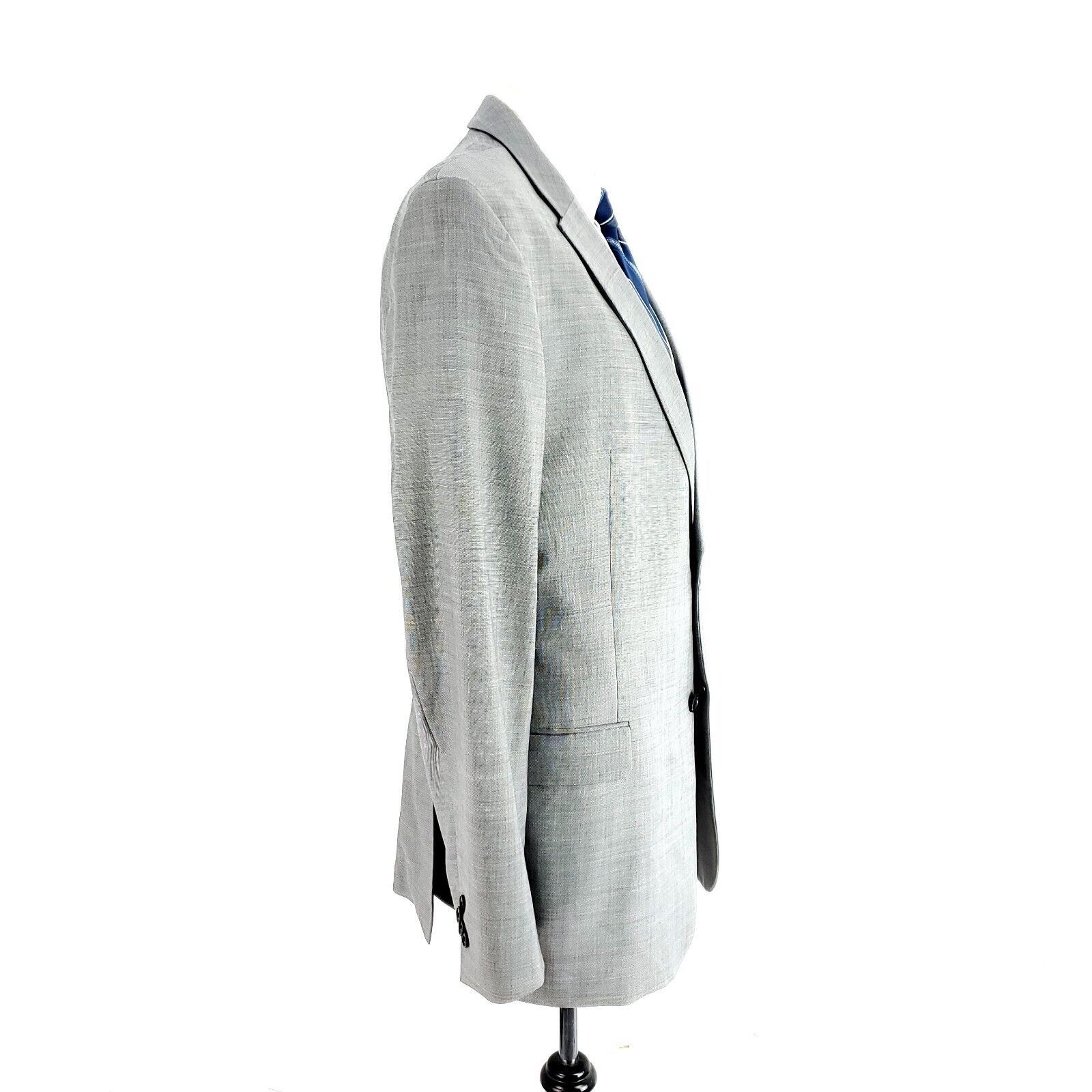 Tommy Hilfiger Tommy Hilfiger Wool 2 Button Blazer 38L Gray Sharkskin Size 38L - 6 Thumbnail