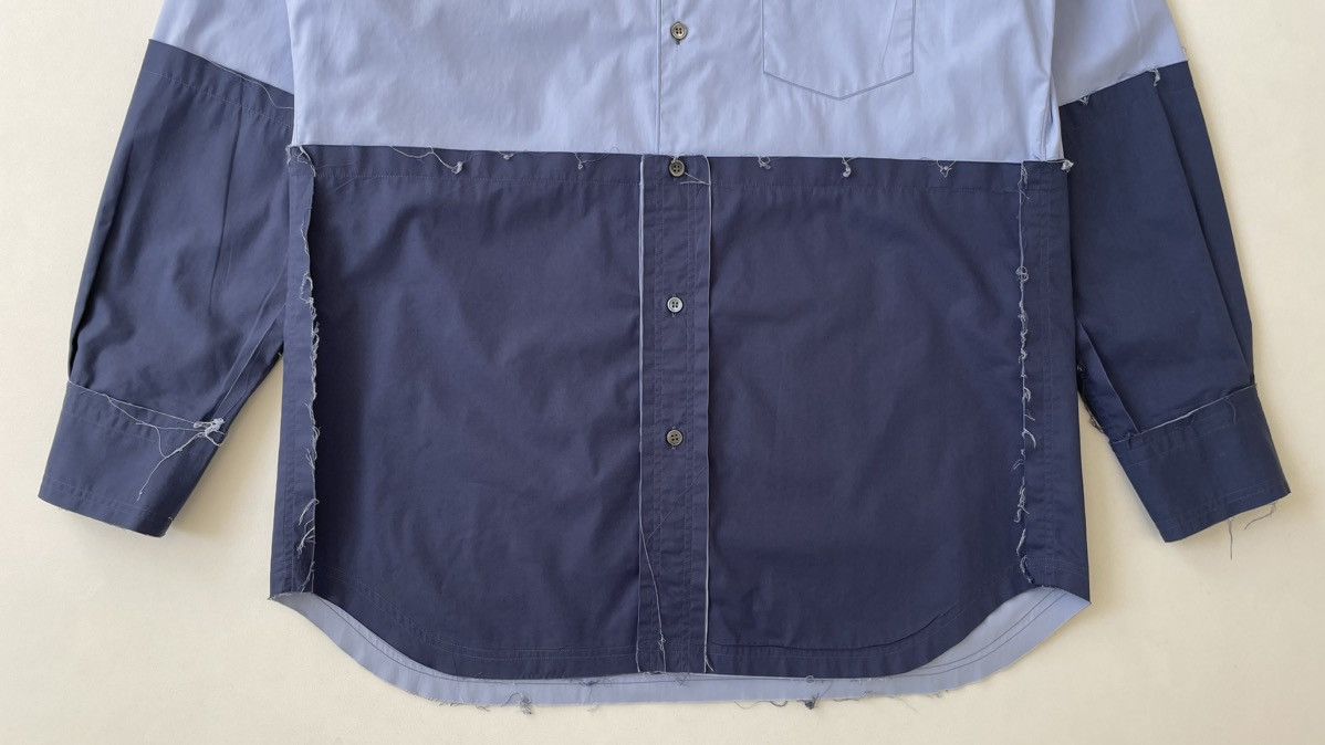 Comme des Garcons ‘Reworked Raw Hem’ Blue Cotton Shirt Size US L / EU 52-54 / 3 - 9 Thumbnail